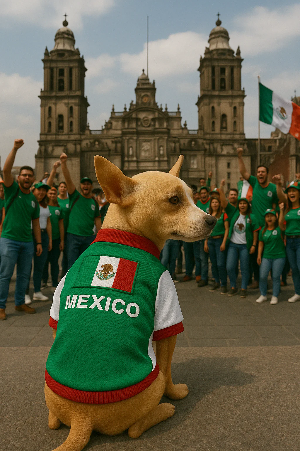 Parisian Pet 'Team Mexico' Dog & Cat T-Shirt – Patriotic Dog Shirt, Perfect for Soccer Fans – Red, White, Green - Image 6