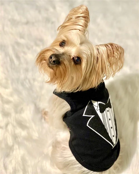 Parisian Pet 'Tuxedo' Stylish Dog Outfit – Premium Cotton Formal Wear for Special Occasions, Black - Image 4