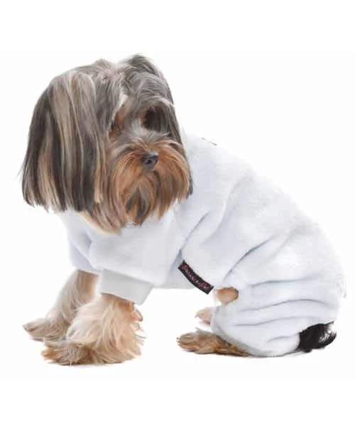Parisian Pet 'Velour Pajama Cloud Gray' for Dogs & Cats, Comfortable Pet Pajama Set, Cozy Dog Sleepwear, Gray - Image 3