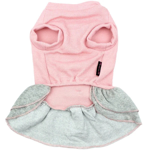 Parisian Pet 'Winter Bows Dress' Dog & Cat Shirt – Elegant Holiday Pet Dress – Pink & Grey-Valentine's Day - Image 2