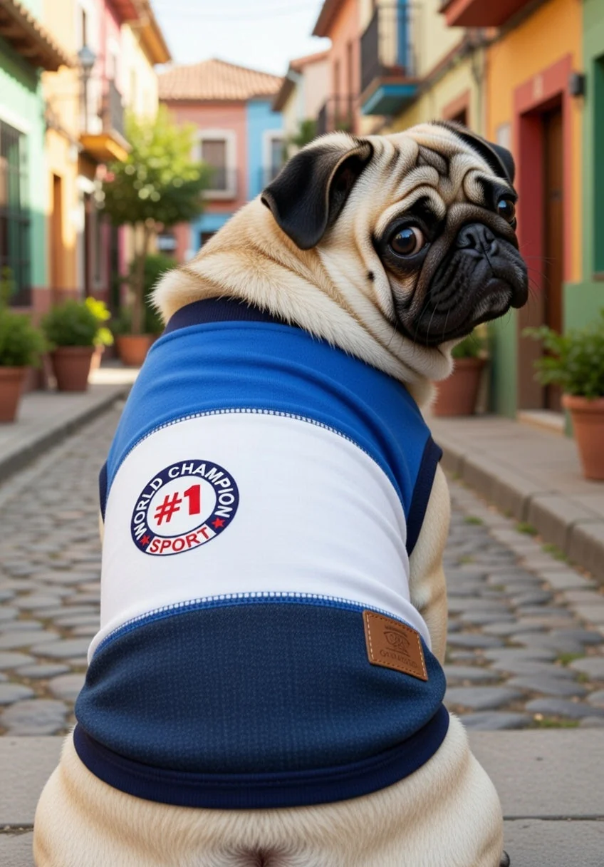 Parisian Pet 'World Champion Tank' Dog & Cat T-Shirt – Trendy Cotton, Lightweight & Comfortable Summer Apparel – Blue - Image 2