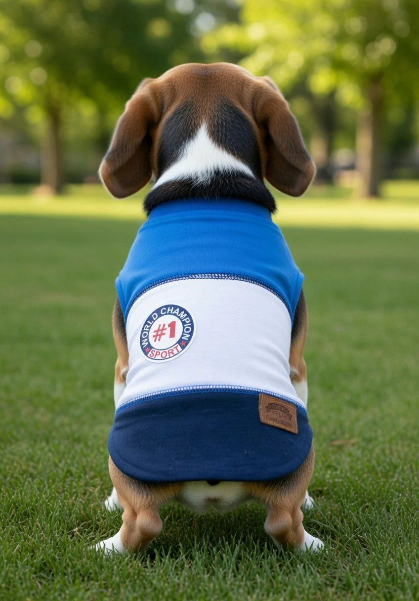 Parisian Pet 'World Champion Tank' Dog & Cat T-Shirt – Trendy Cotton, Lightweight & Comfortable Summer Apparel – Blue - Image 3