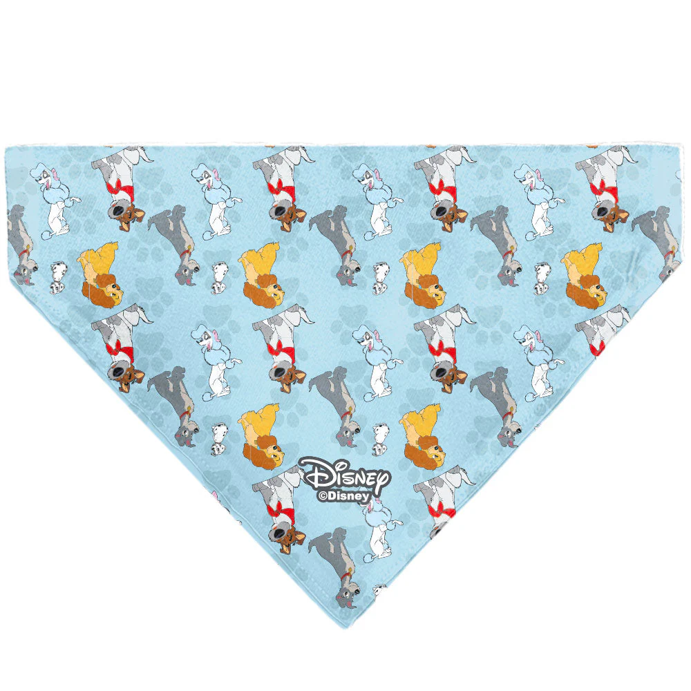 Pet Bandana - Disney Dogs 5-Dog Group Collage/Paws Blues - Image 2