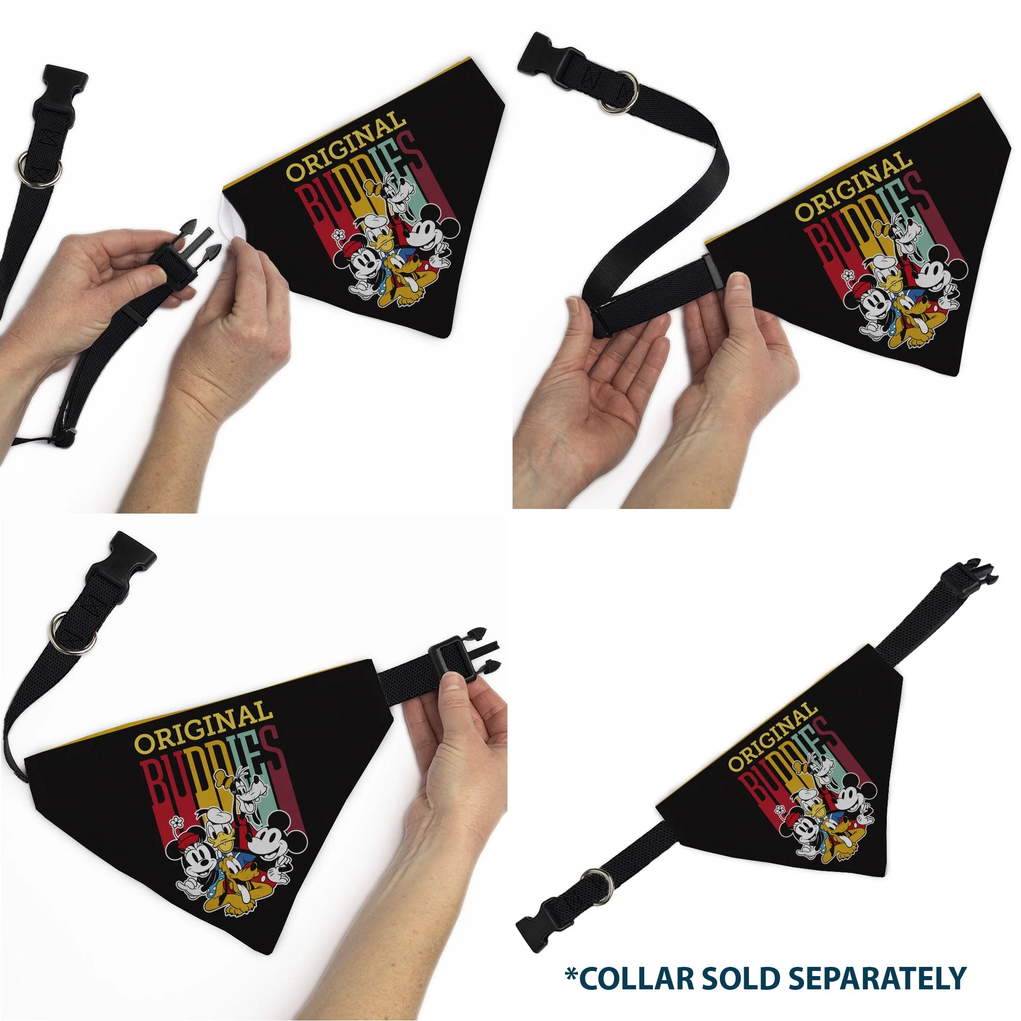 Pet Bandana - Disney Fab Five ORIGINAL BUDDIES Group Pose Black - Image 6