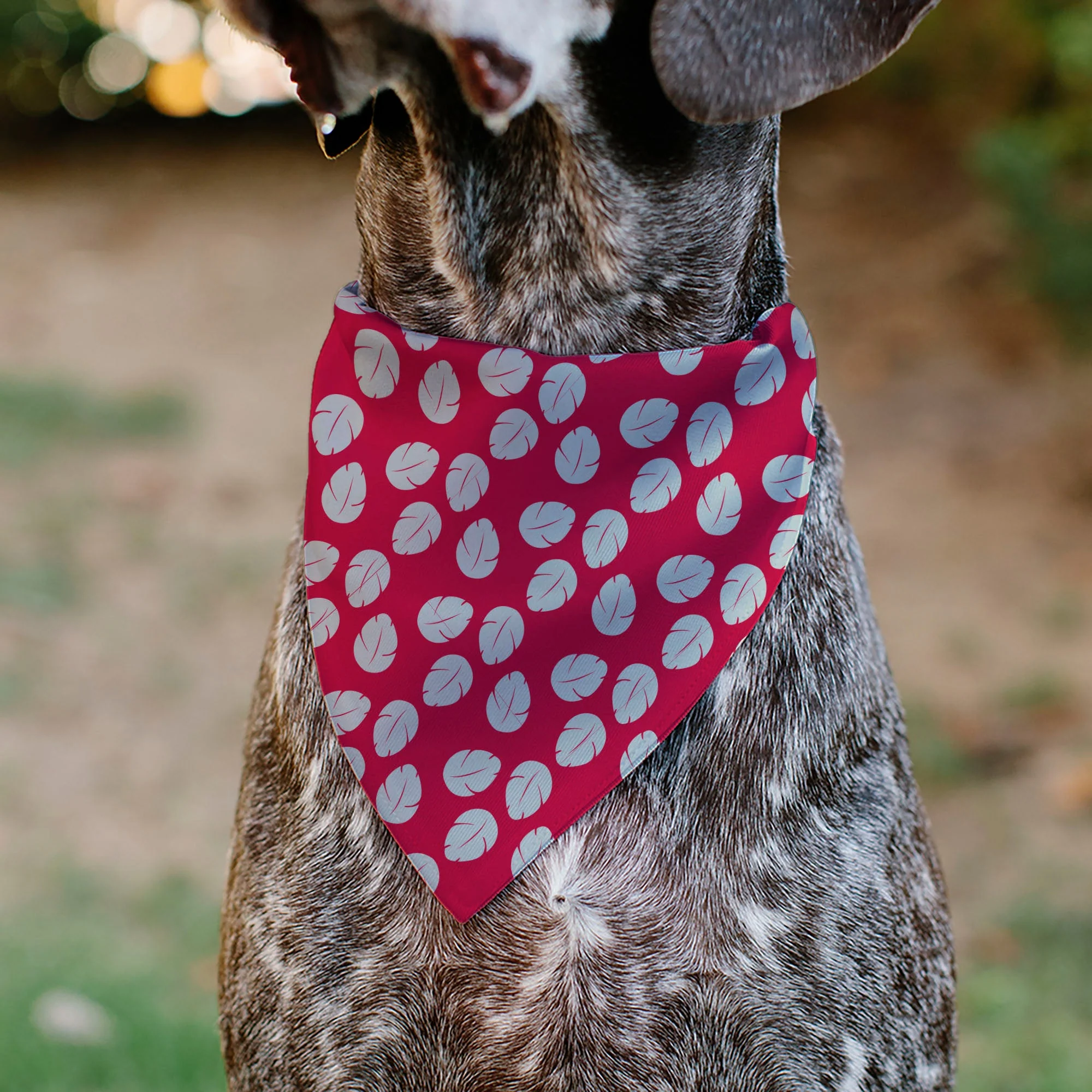 Pet Bandana - Lilo Dress Leaves & Stitch Sitting Pose Red/White - Image 5