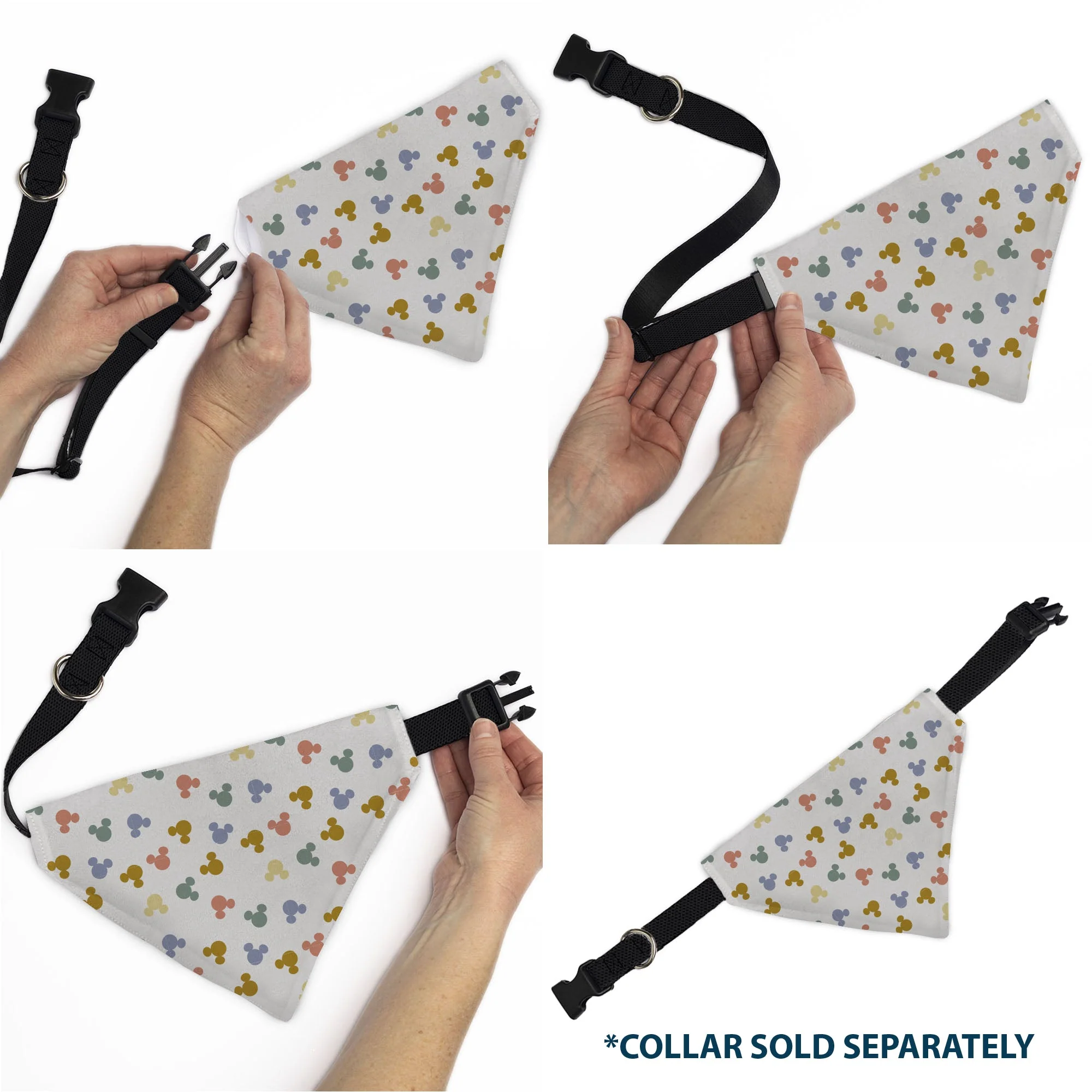Pet Bandana - Mickey Mouse Ears Icon Scattered White - Image 6