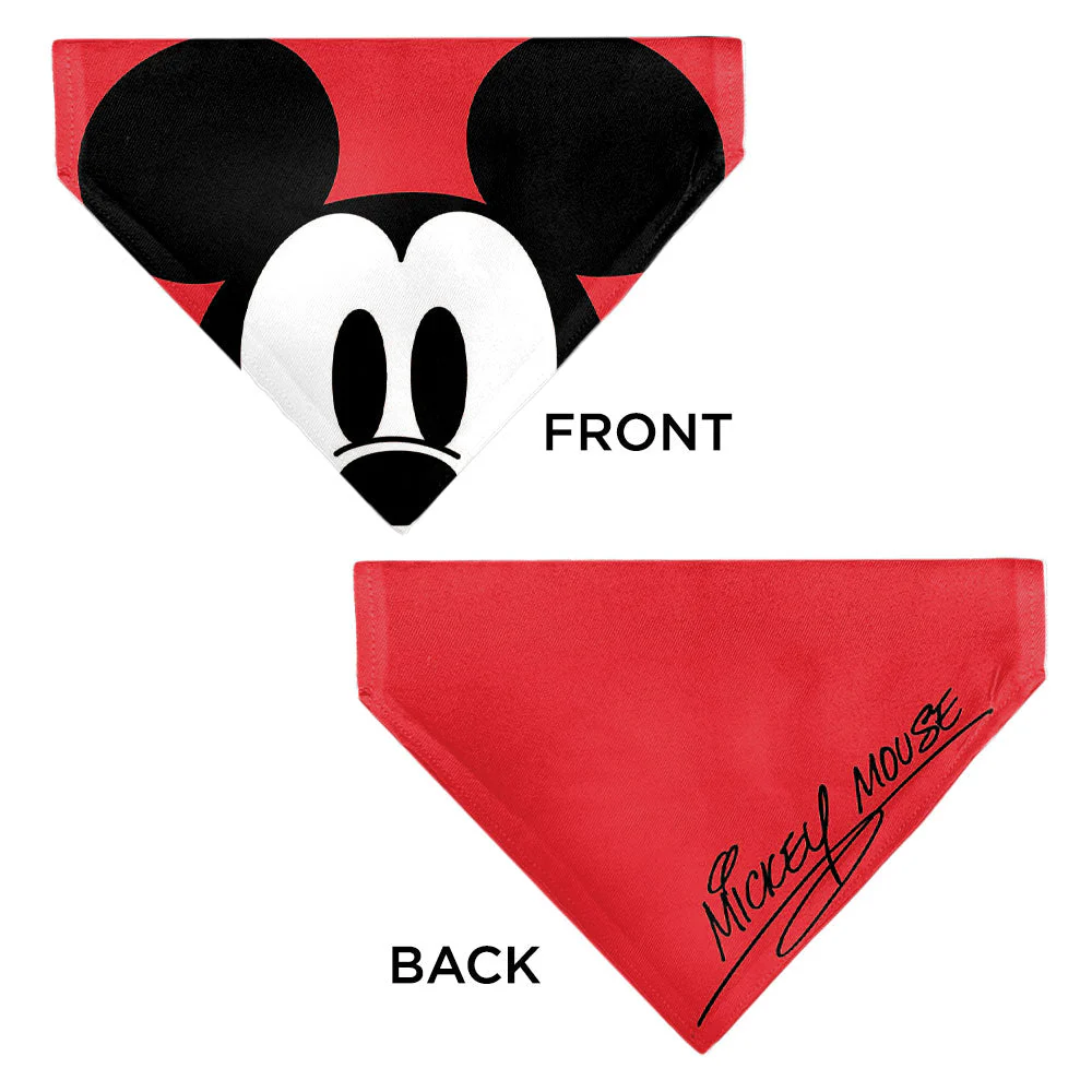 Pet Bandana - Mickey Mouse Face Character Close-Up Red - Image 3