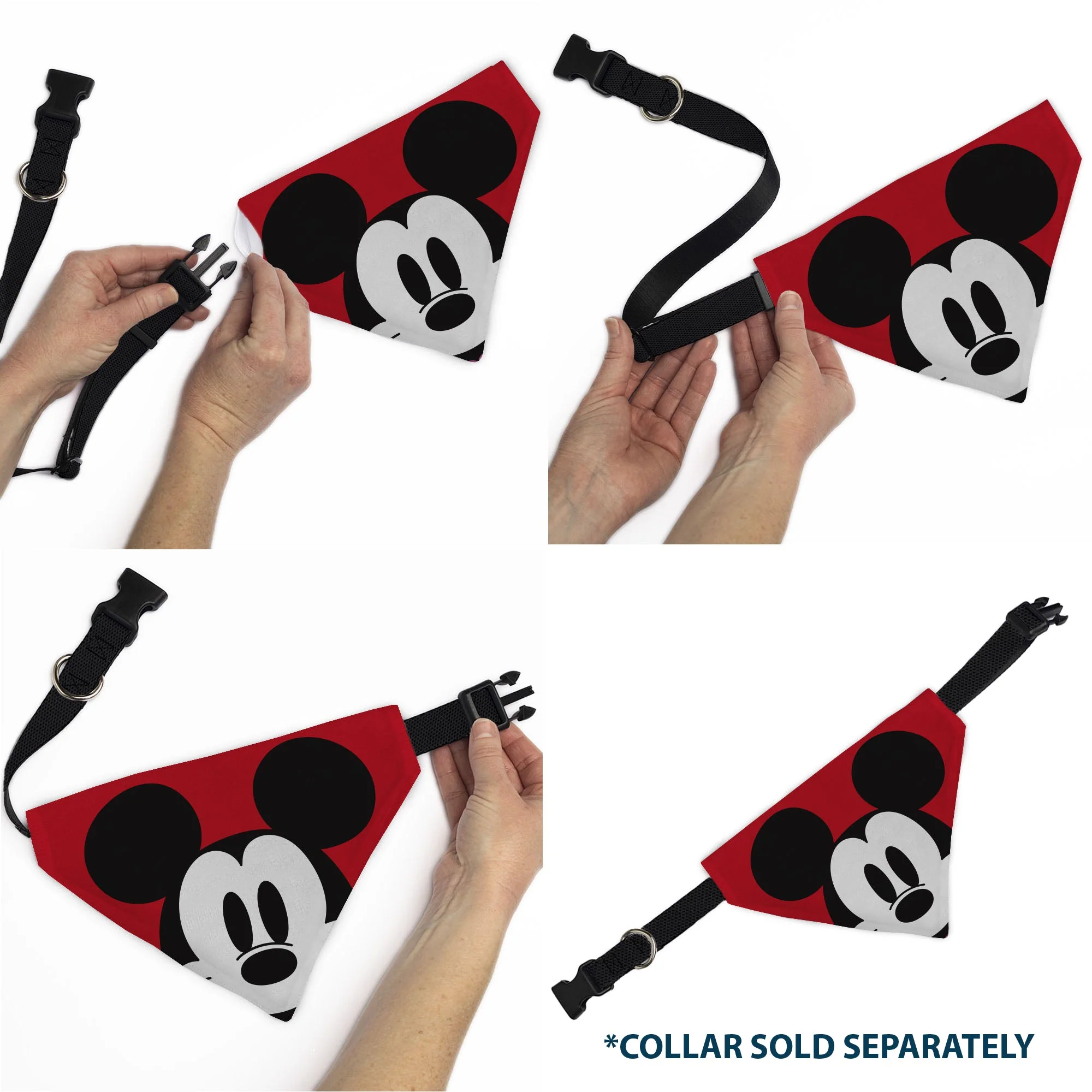 Pet Bandana - Mickey Mouse Face Character Close-Up Red - Image 6