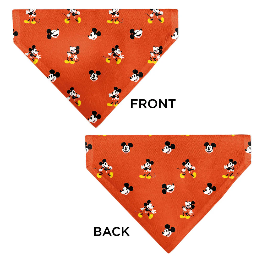 Pet Bandana - Mickey Mouse Poses and Expressions Scattered Red - Image 3