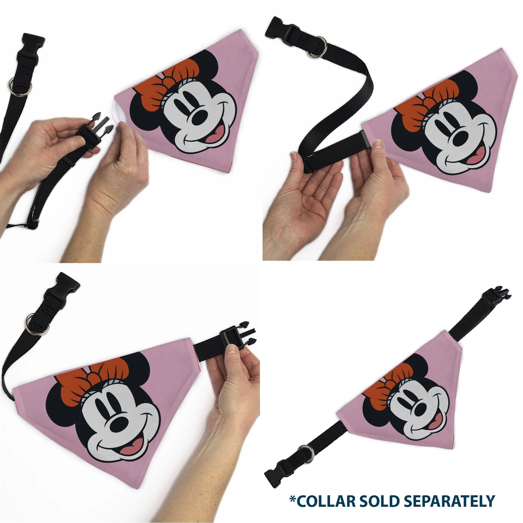 Pet Bandana - Minnie Mouse Smiling Face Close-Up Pink - Image 6