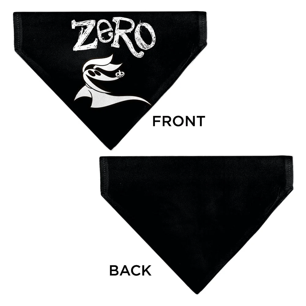 Pet Bandana - Nightmare Before Christmas ZERO Smiling Pose Black/White - Image 3