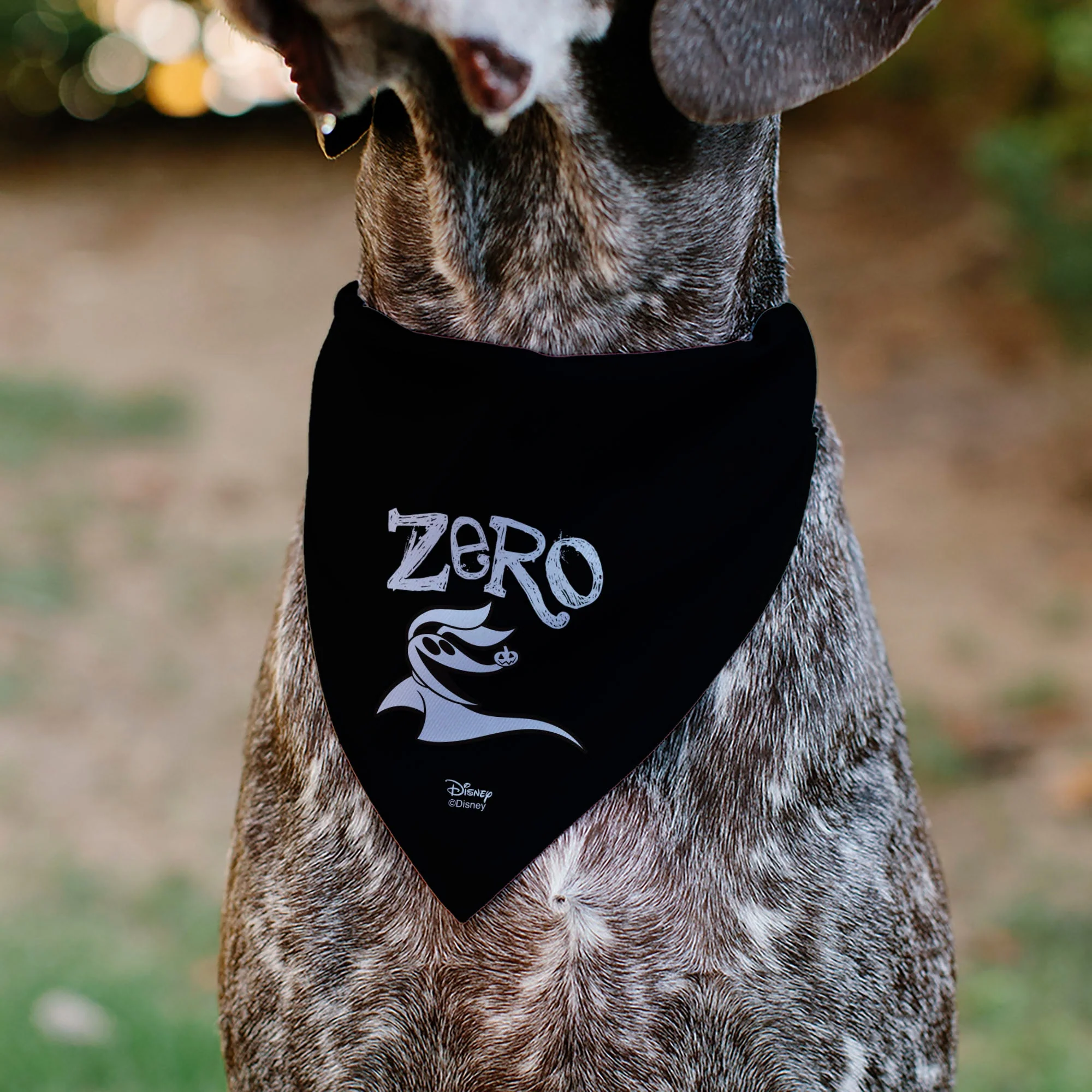 Pet Bandana - Nightmare Before Christmas ZERO Smiling Pose Black/White - Image 4