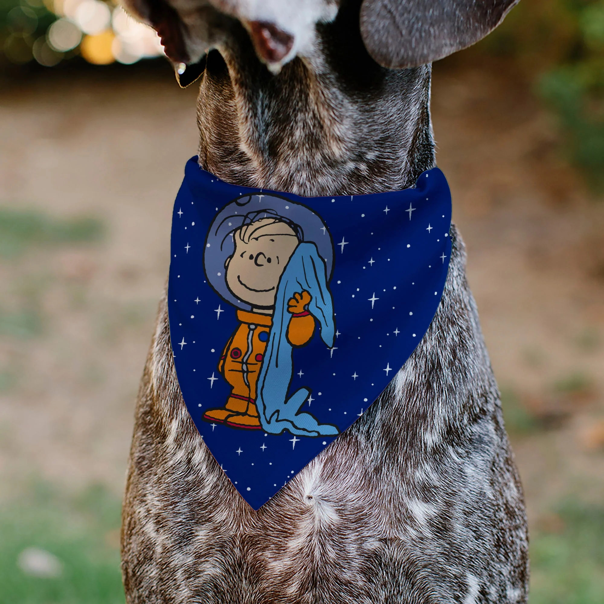 Pet Bandana - Peanuts Astronaut Linus Security Blanket Space Pose Blue - Image 4