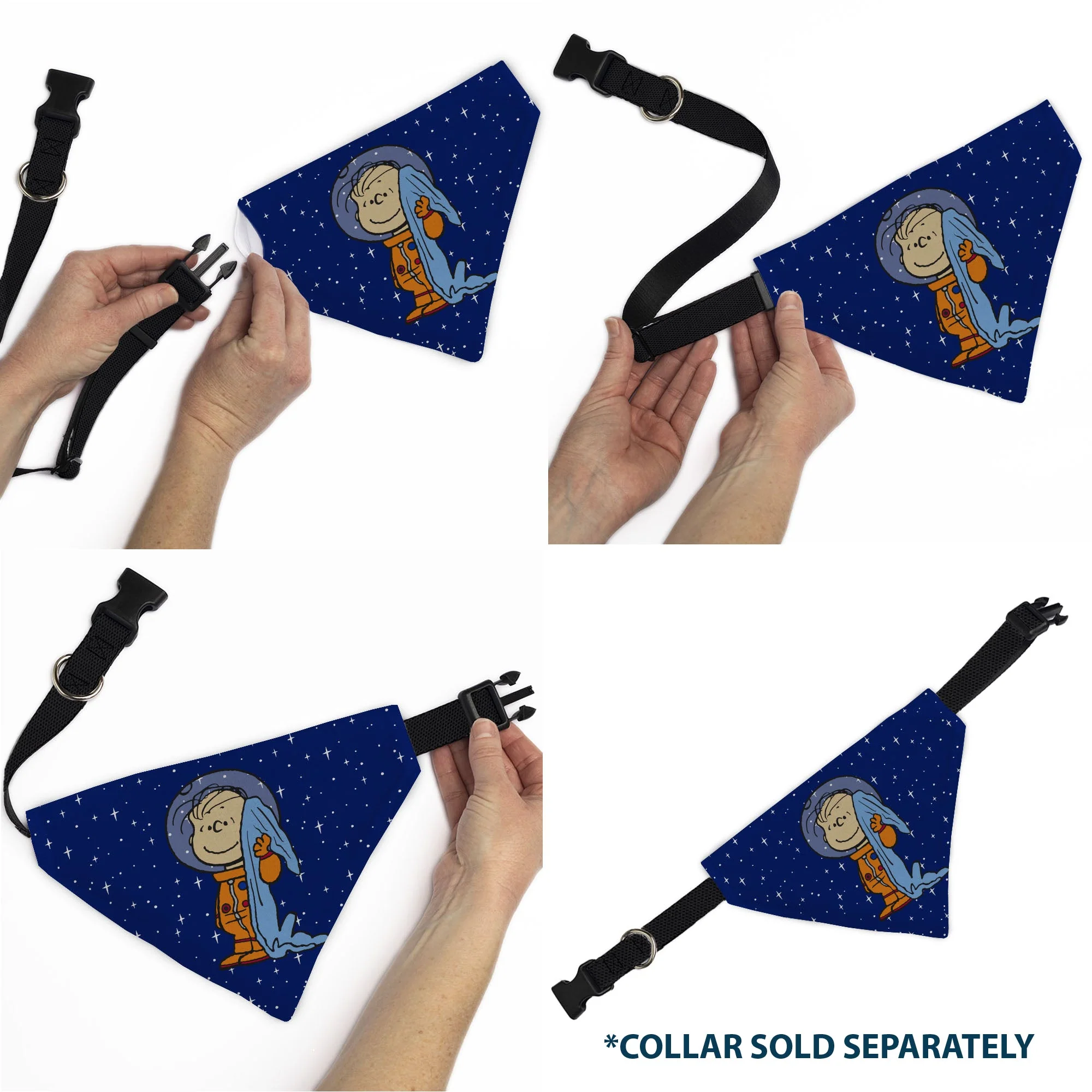 Pet Bandana - Peanuts Astronaut Linus Security Blanket Space Pose Blue - Image 6