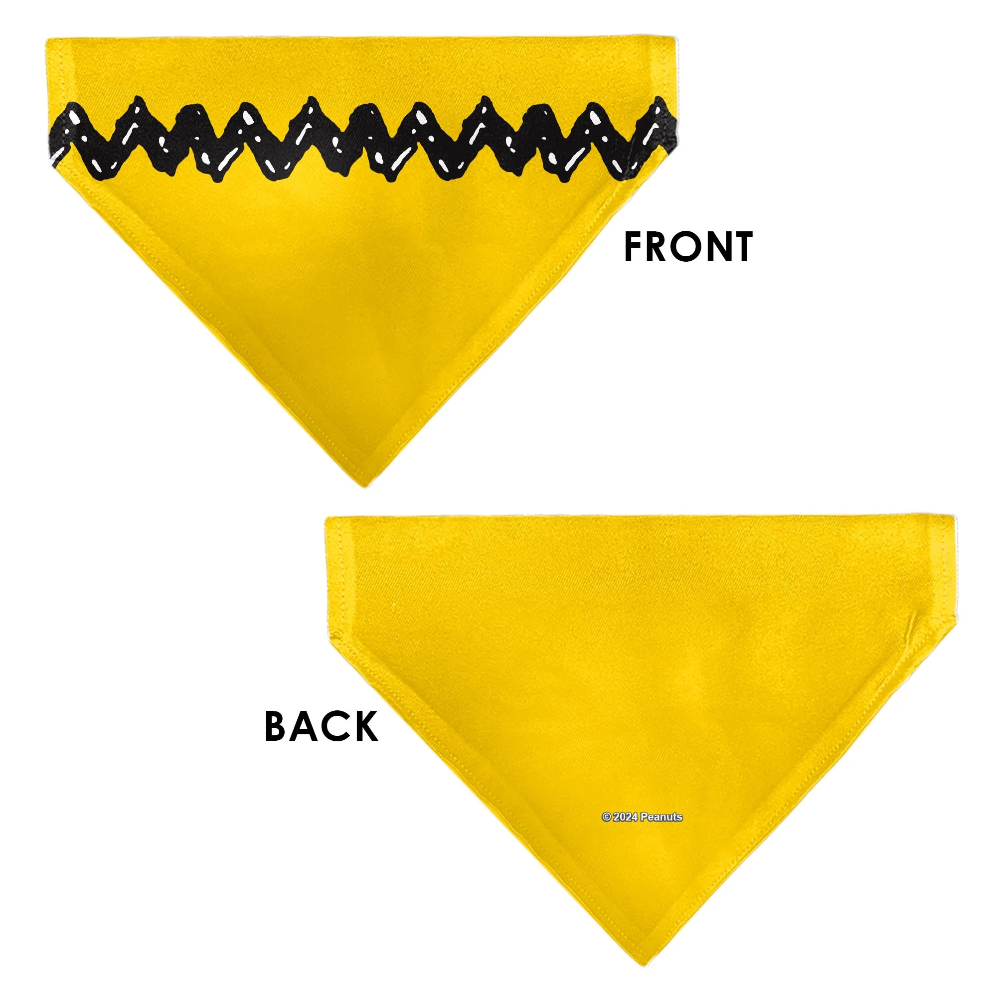 Pet Bandana - Peanuts Charlie Brown Zig Zag Stripe Yellow/Black - Image 3