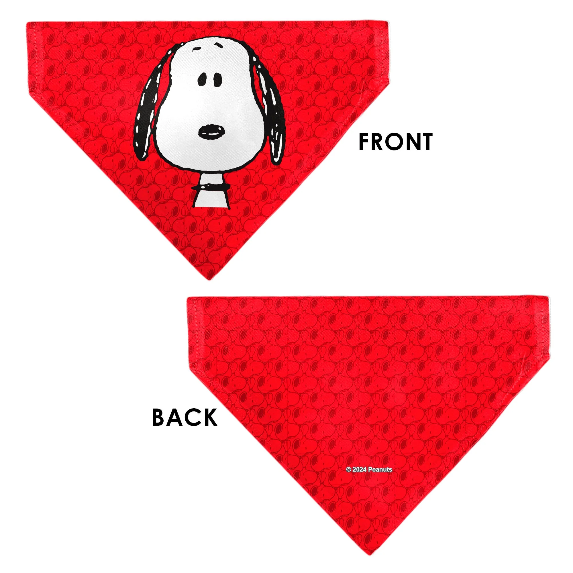 Pet Bandana - Peanuts Snoopy Face and Profile Pose Reds - Image 3