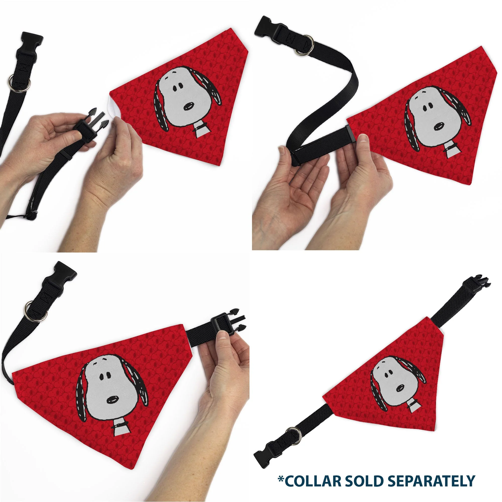 Pet Bandana - Peanuts Snoopy Face and Profile Pose Reds - Image 6
