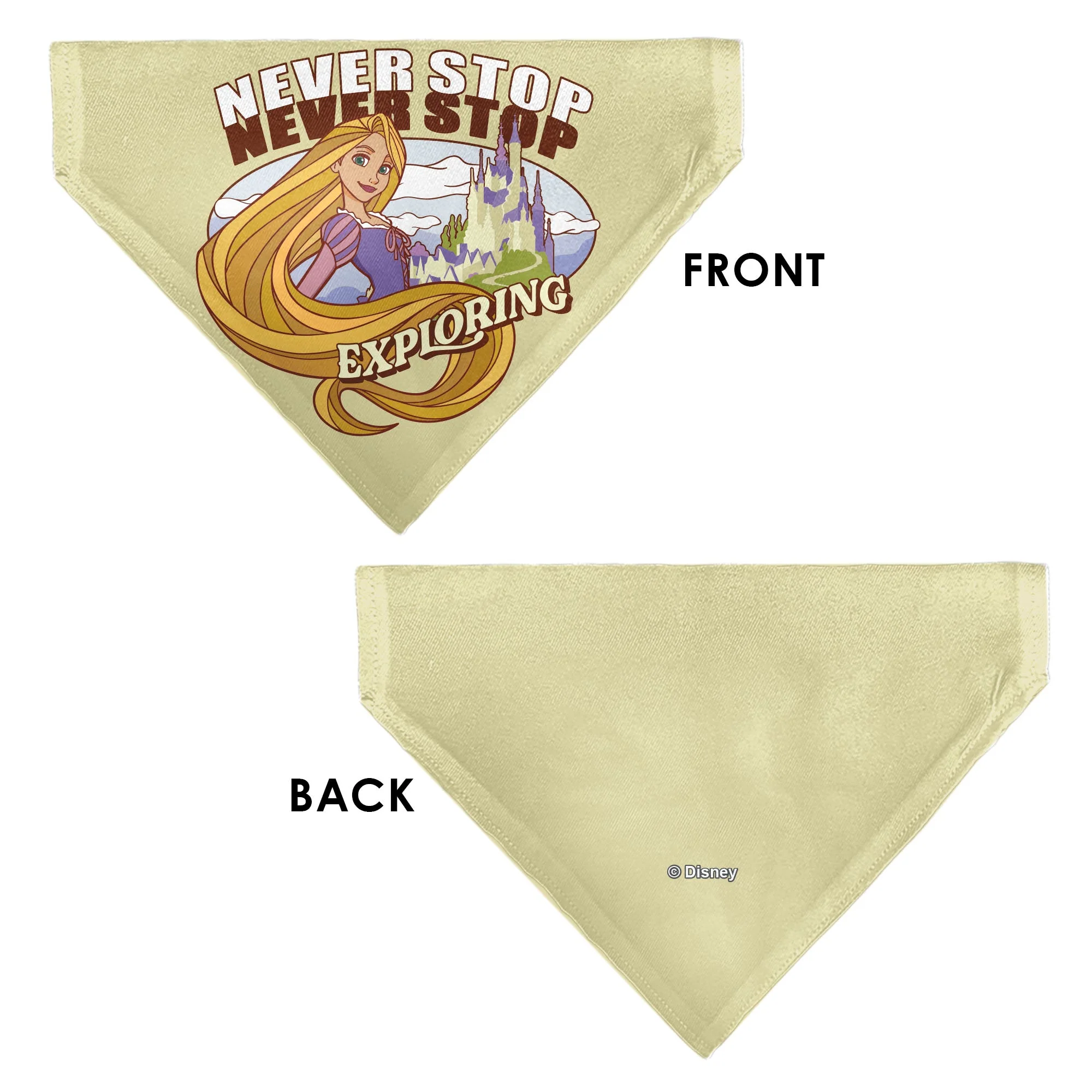 Pet Bandana - Rapunzel NEVER STOP EXPLORING Castle Pose Beige/Red/White - Image 3