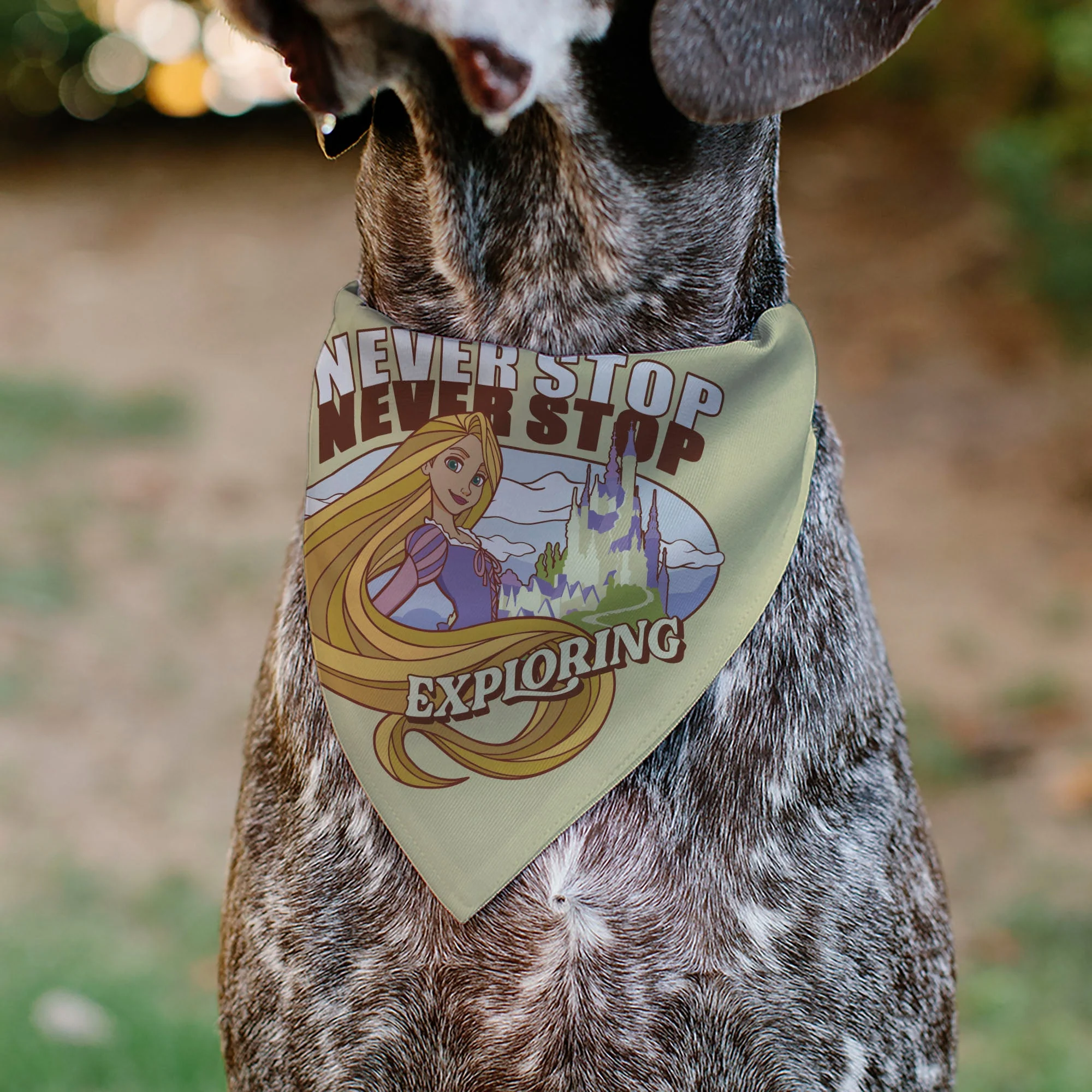 Pet Bandana - Rapunzel NEVER STOP EXPLORING Castle Pose Beige/Red/White - Image 4