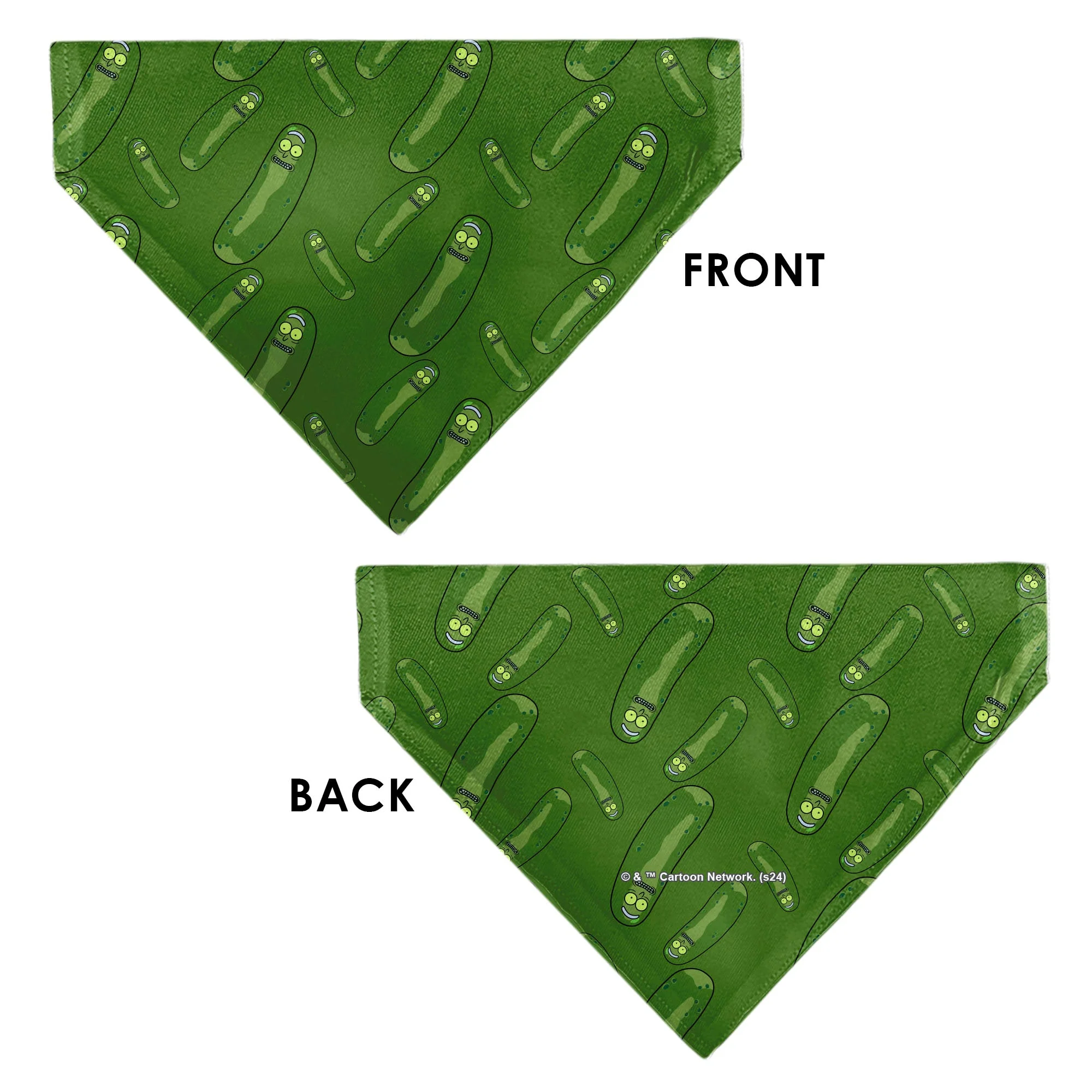Pet Bandana - Rick and Morty Pickle Rick Pose Scattered Greens - Image 3