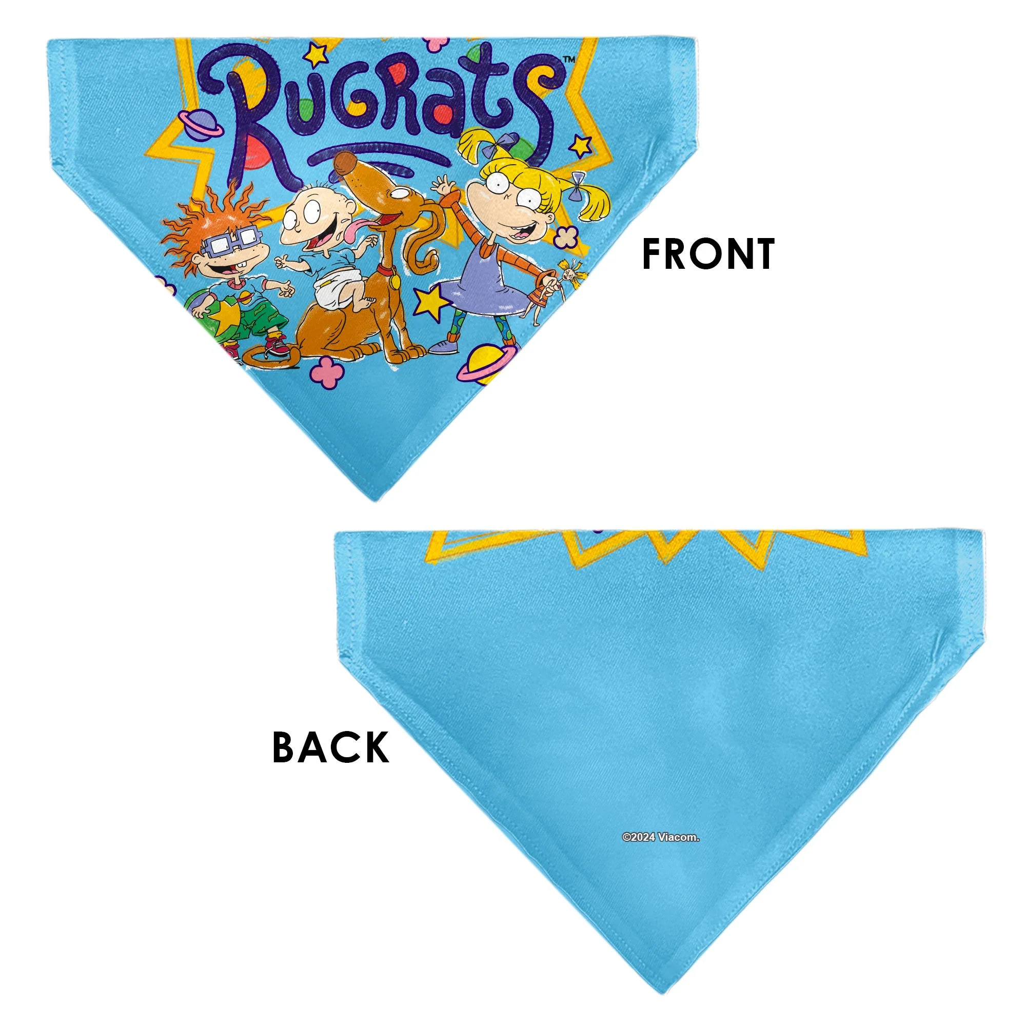 Pet Bandana - RUGRATS Four Character Group Pose and Title Logo Light Blue - Image 3