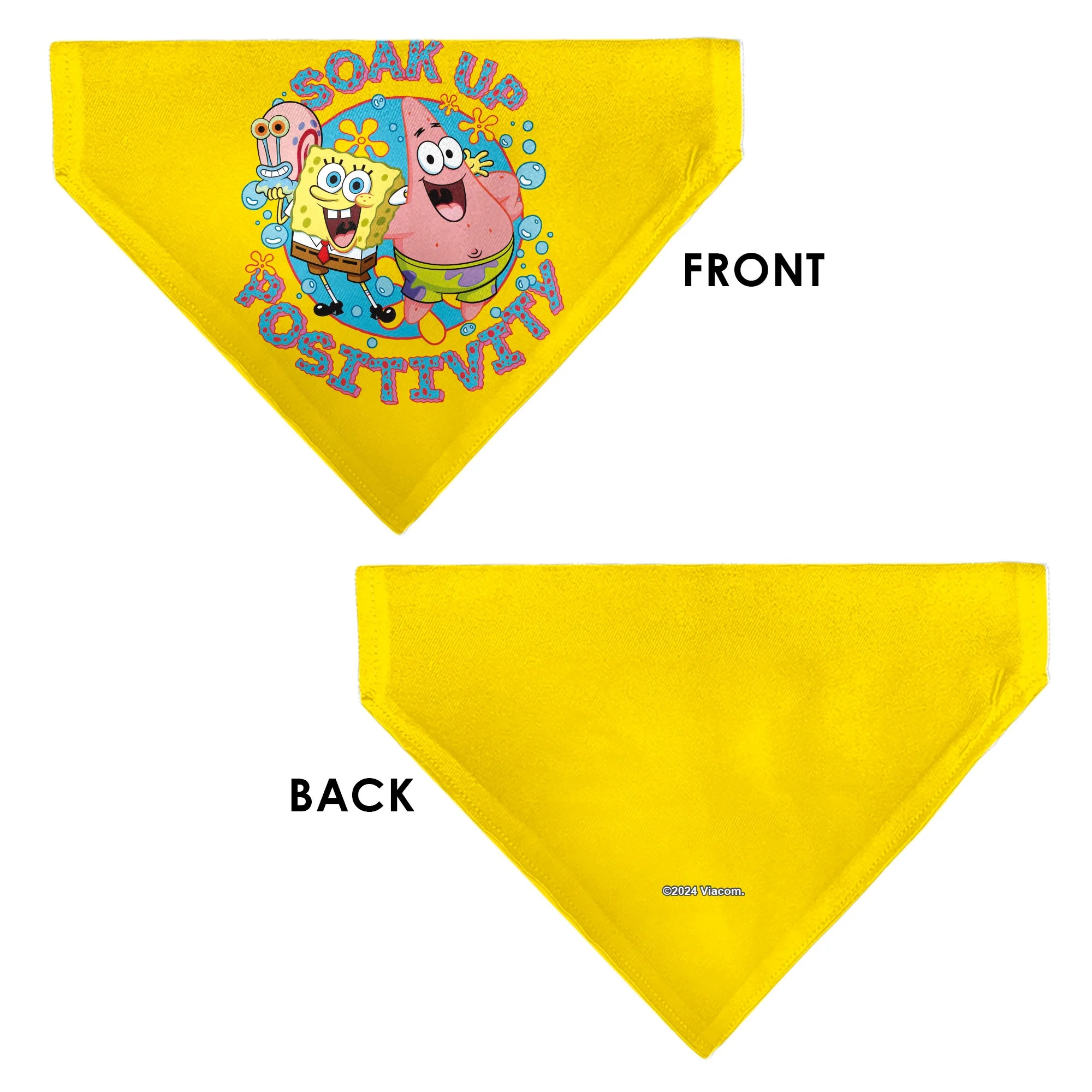 Pet Bandana - SpongeBob SquarePants and Friends SOAK UP POSITIVITY Pose Yellow - Image 3