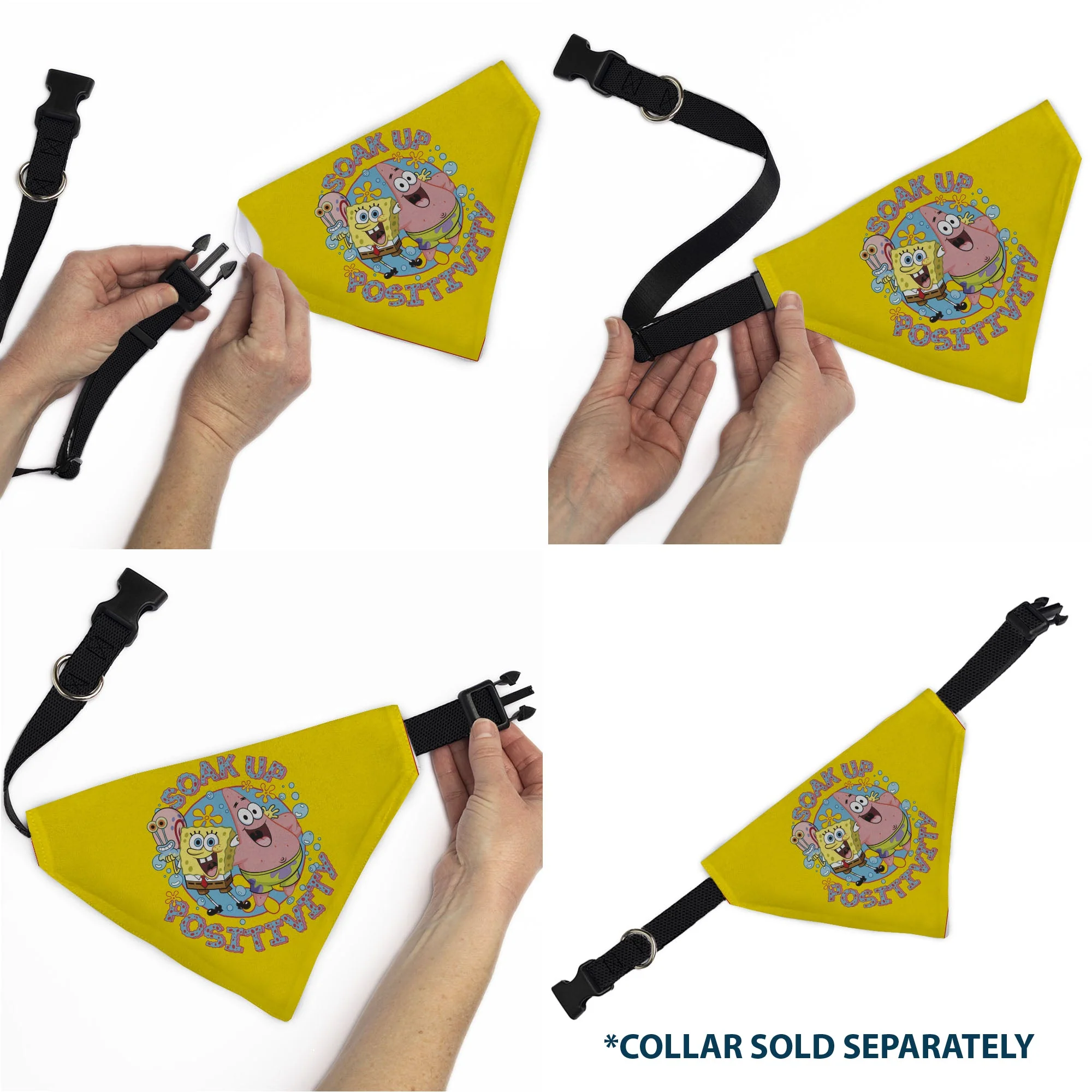 Pet Bandana - SpongeBob SquarePants and Friends SOAK UP POSITIVITY Pose Yellow - Image 6