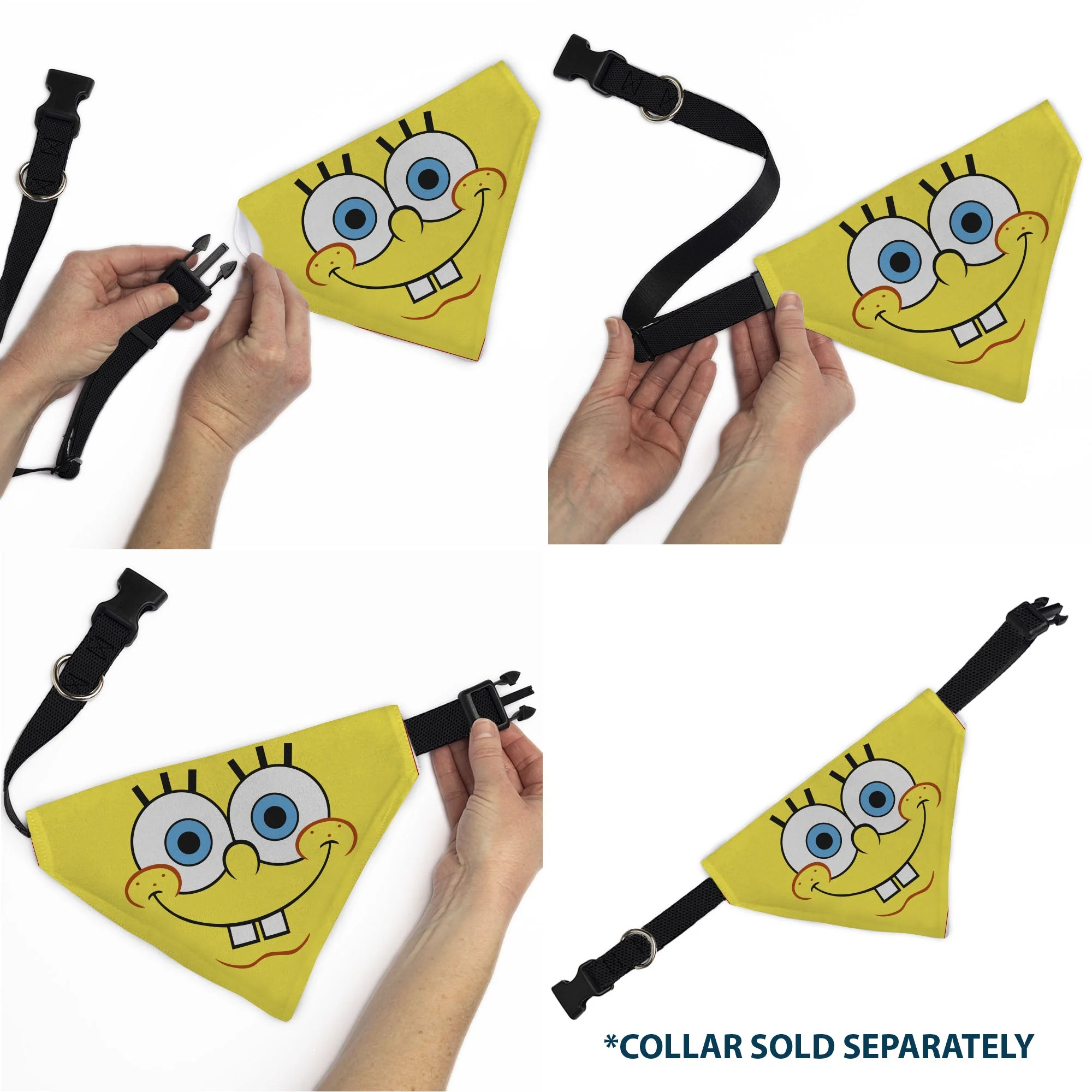 Pet Bandana - SpongeBob SquarePants Face Close-Up Yellow - Image 6