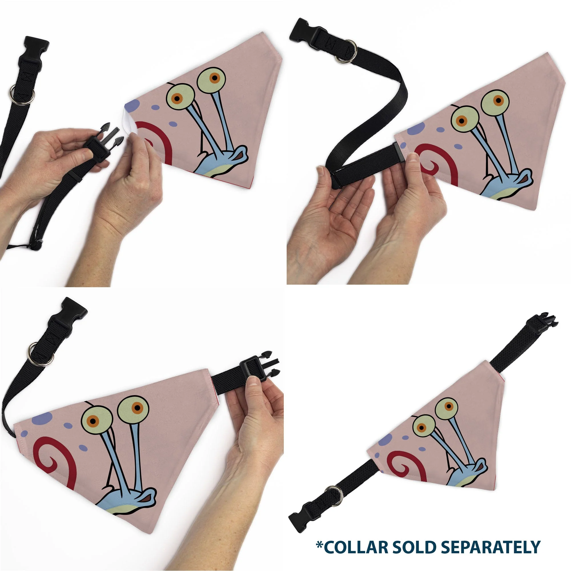 Pet Bandana - SpongeBob SquarePants Gary the Snail Face Close-Up Pink - Image 6