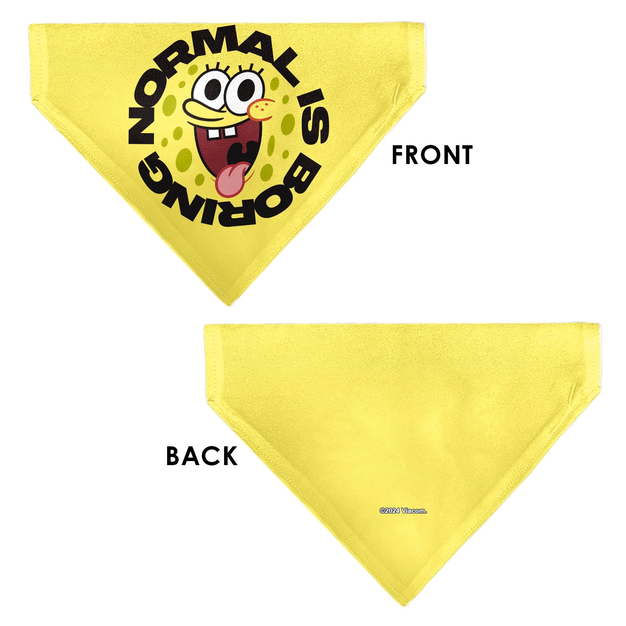 Pet Bandana - SpongeBob SquarePants NORMAL IS BORING Pose Yellows - Image 3