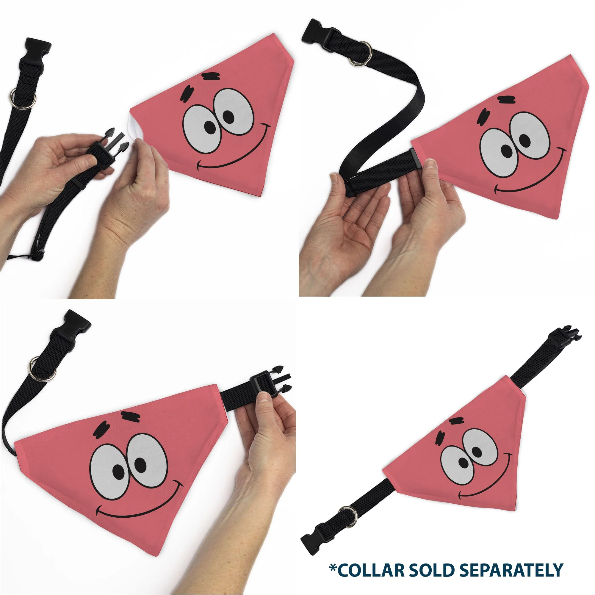 Pet Bandana - SpongeBob SquarePants Patrick Star Face Close-Up Pink - Image 6