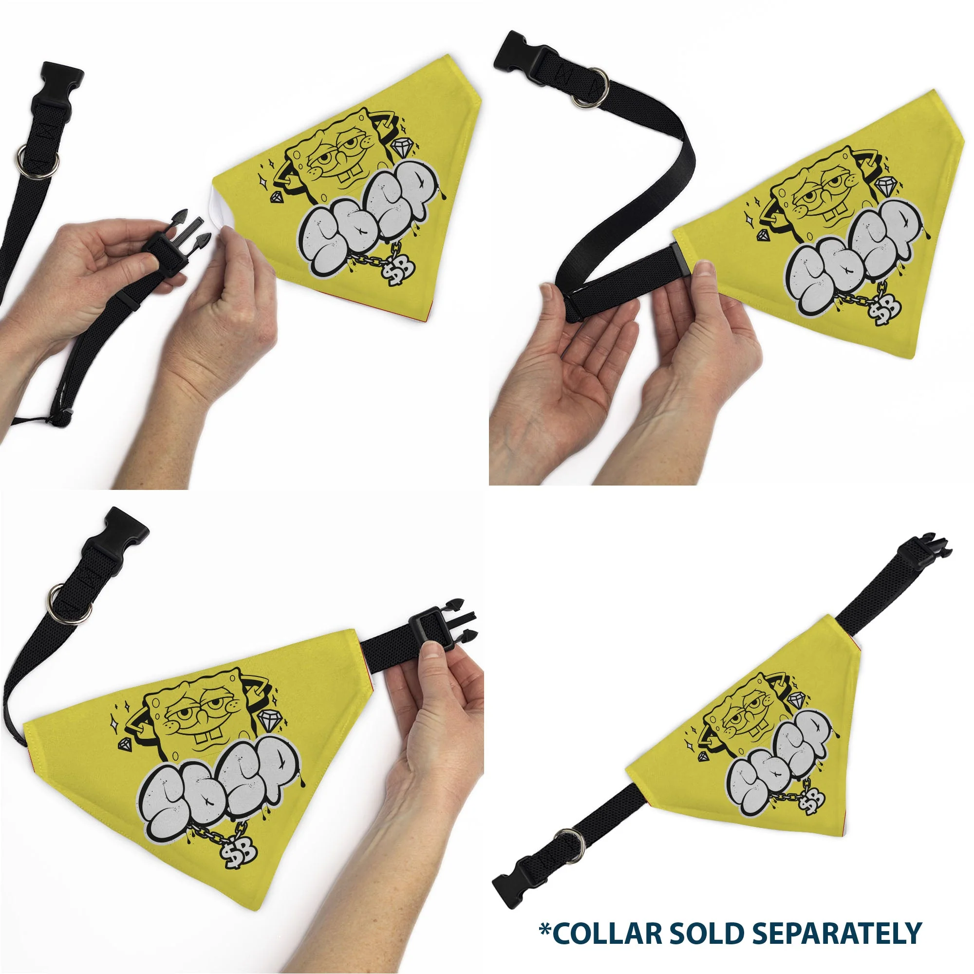 Pet Bandana - SpongeBob SquarePants SPSP $B Chain Pose Yellow - Image 6