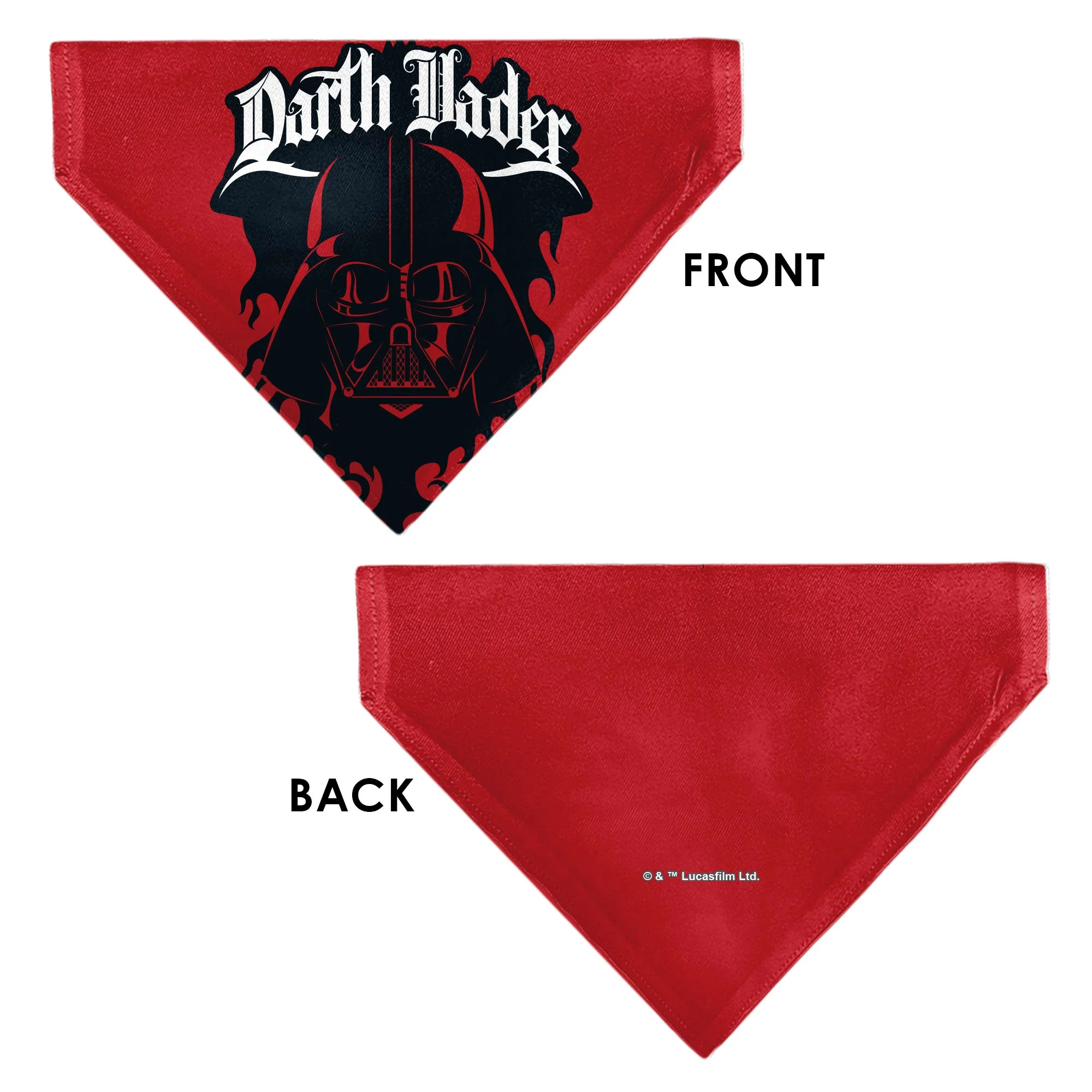 Pet Bandana - Star Wars DARTH VADER Face and Text Flame Red/Black/White - Image 3