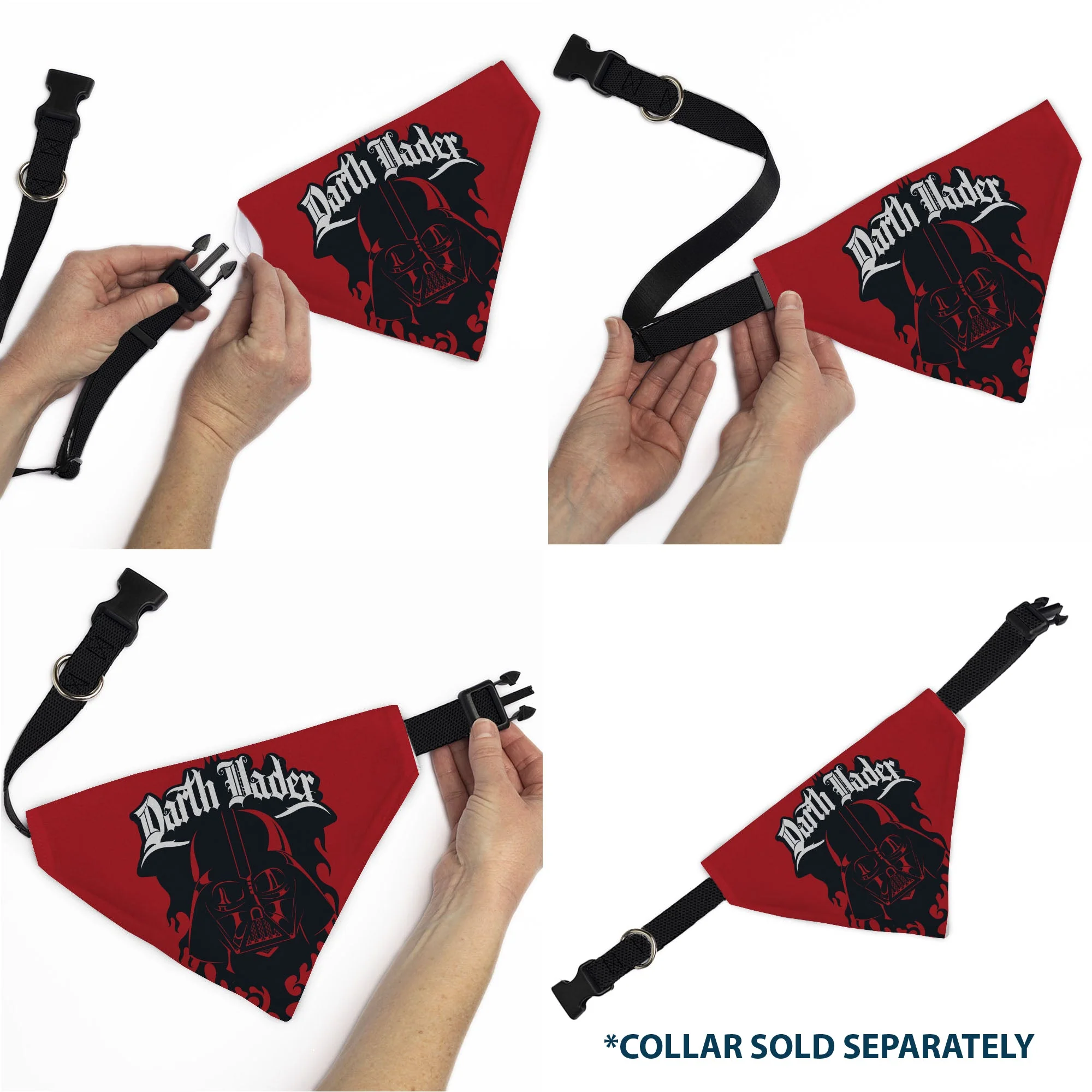 Pet Bandana - Star Wars DARTH VADER Face and Text Flame Red/Black/White - Image 6