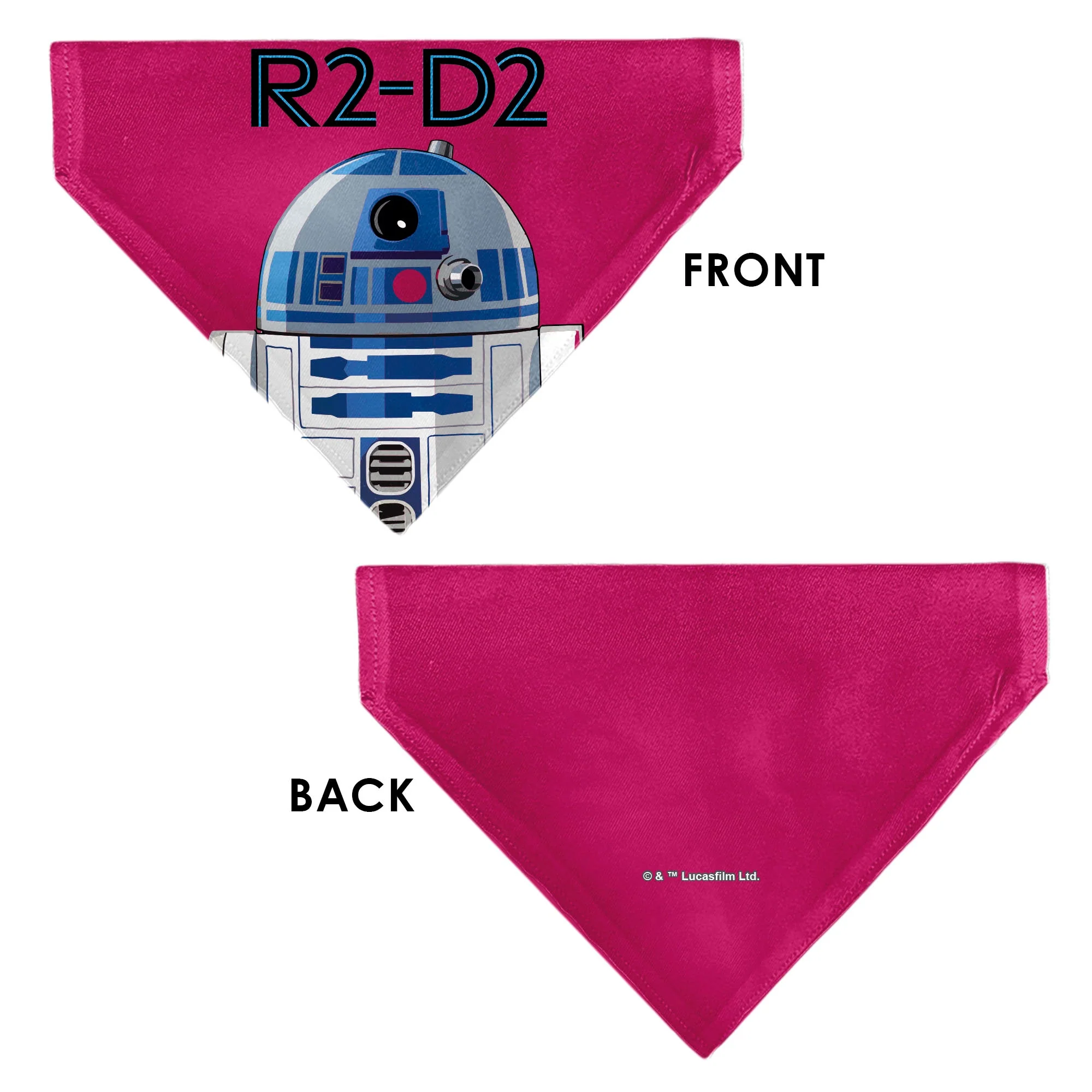 Pet Bandana - Star Wars R2-D2 Text and Pop Art Pose Red/Black/Blue - Image 3