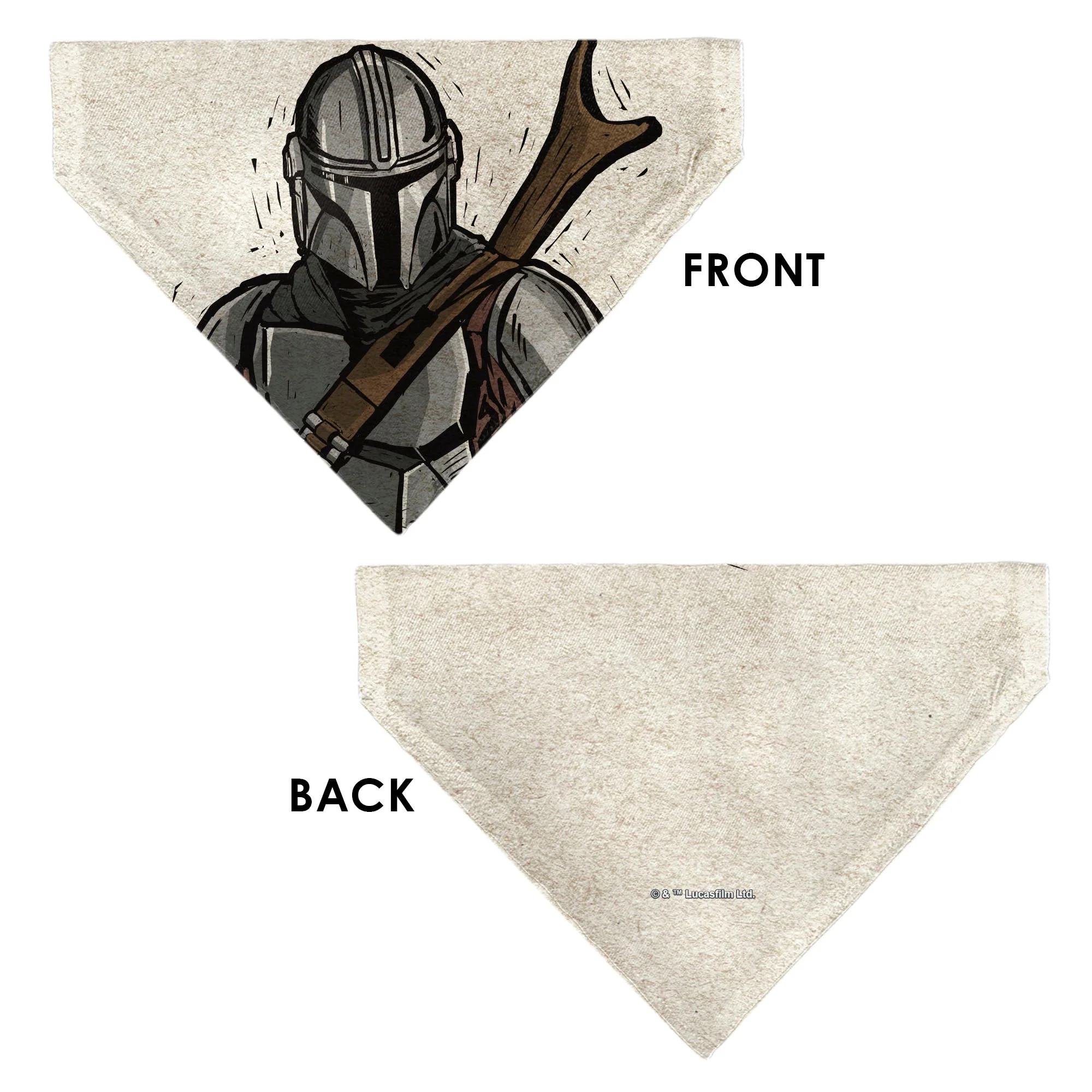 Pet Bandana - Star Wars The Madalorian Impression Painting Beige - Image 3