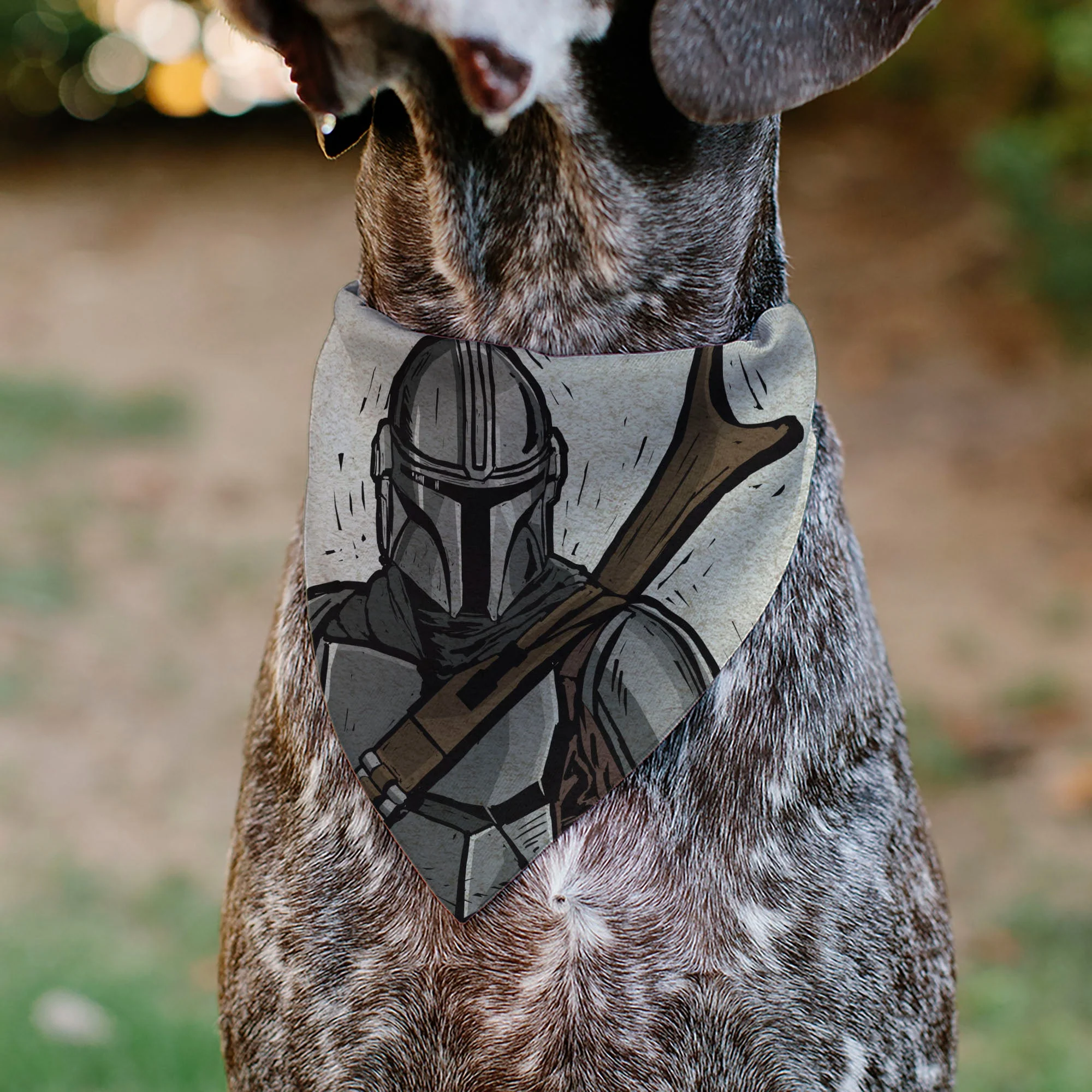 Pet Bandana - Star Wars The Madalorian Impression Painting Beige - Image 4