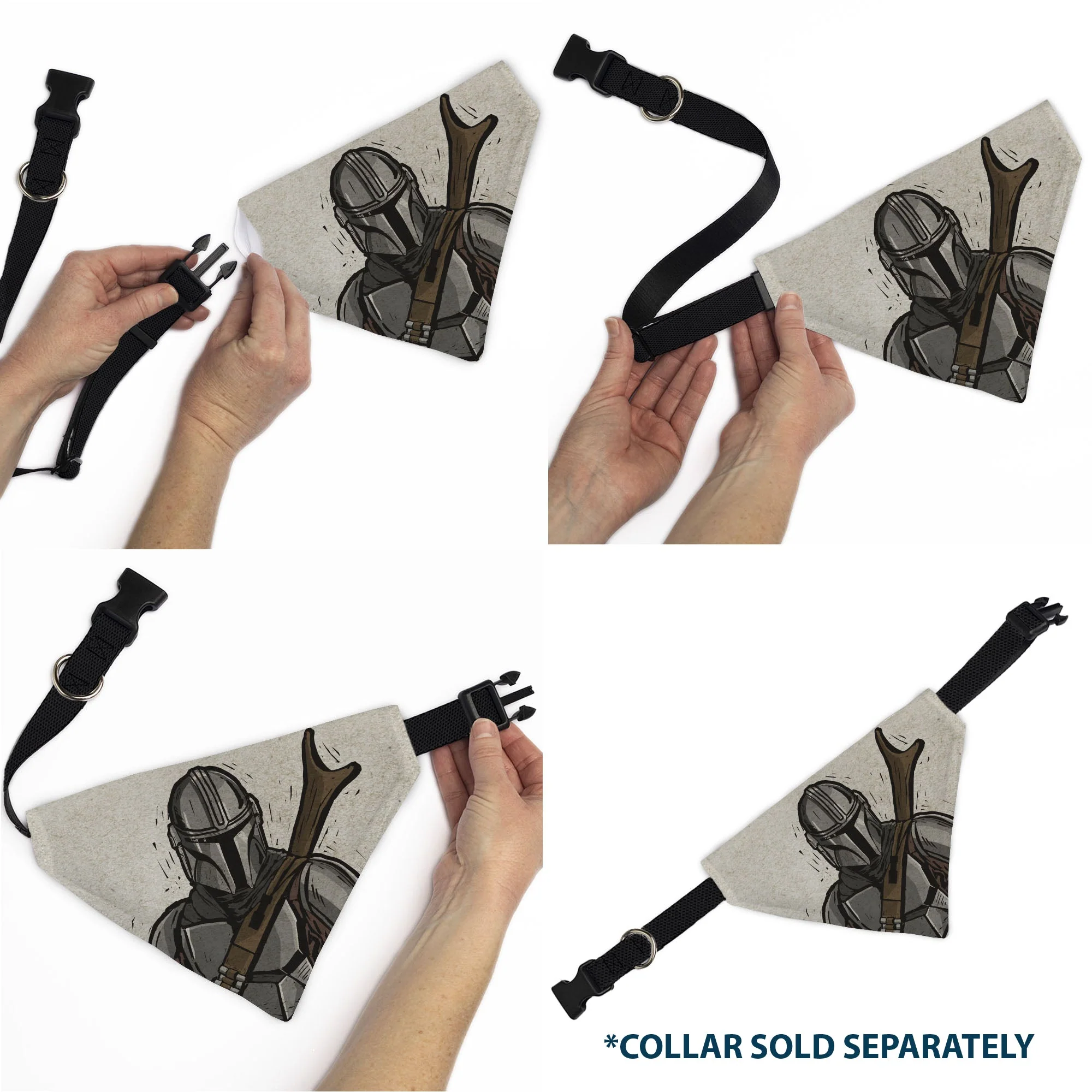 Pet Bandana - Star Wars The Madalorian Impression Painting Beige - Image 6