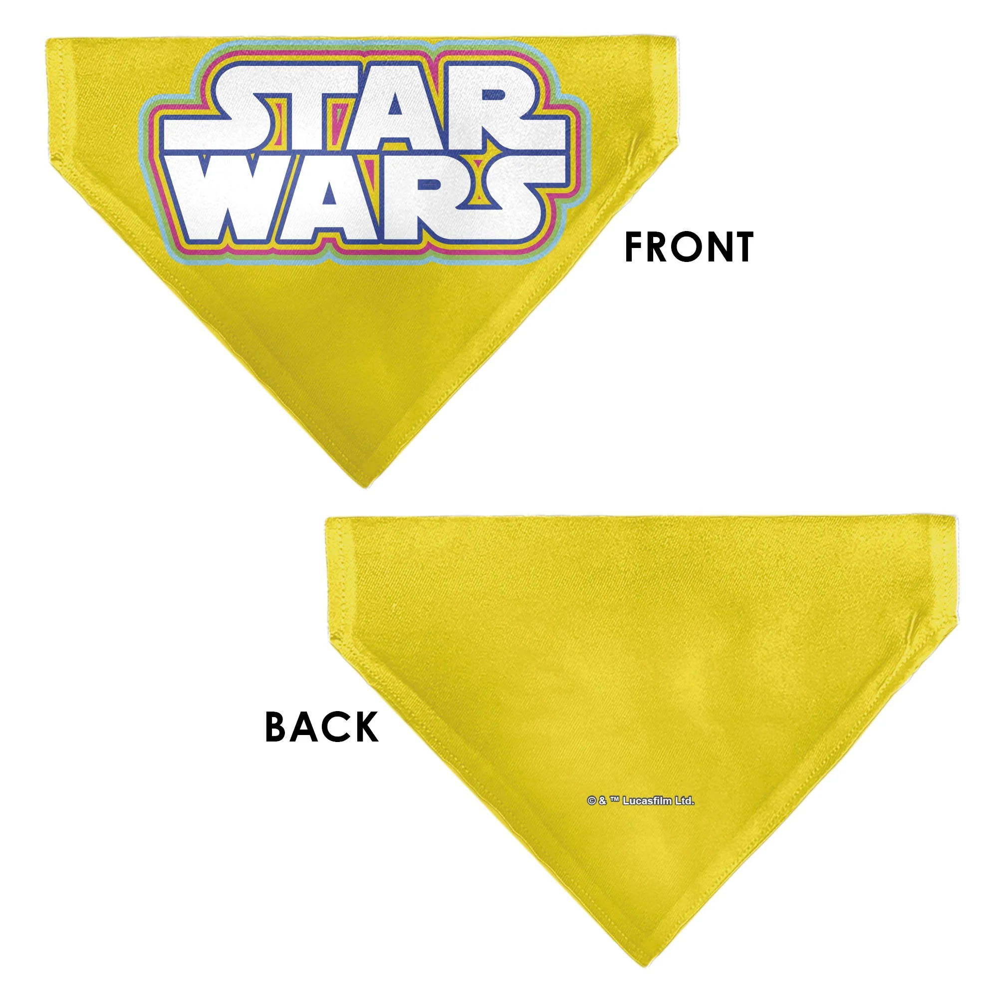Pet Bandana - STAR WARS Title Logo Yellow/Multi Color/White - Image 3
