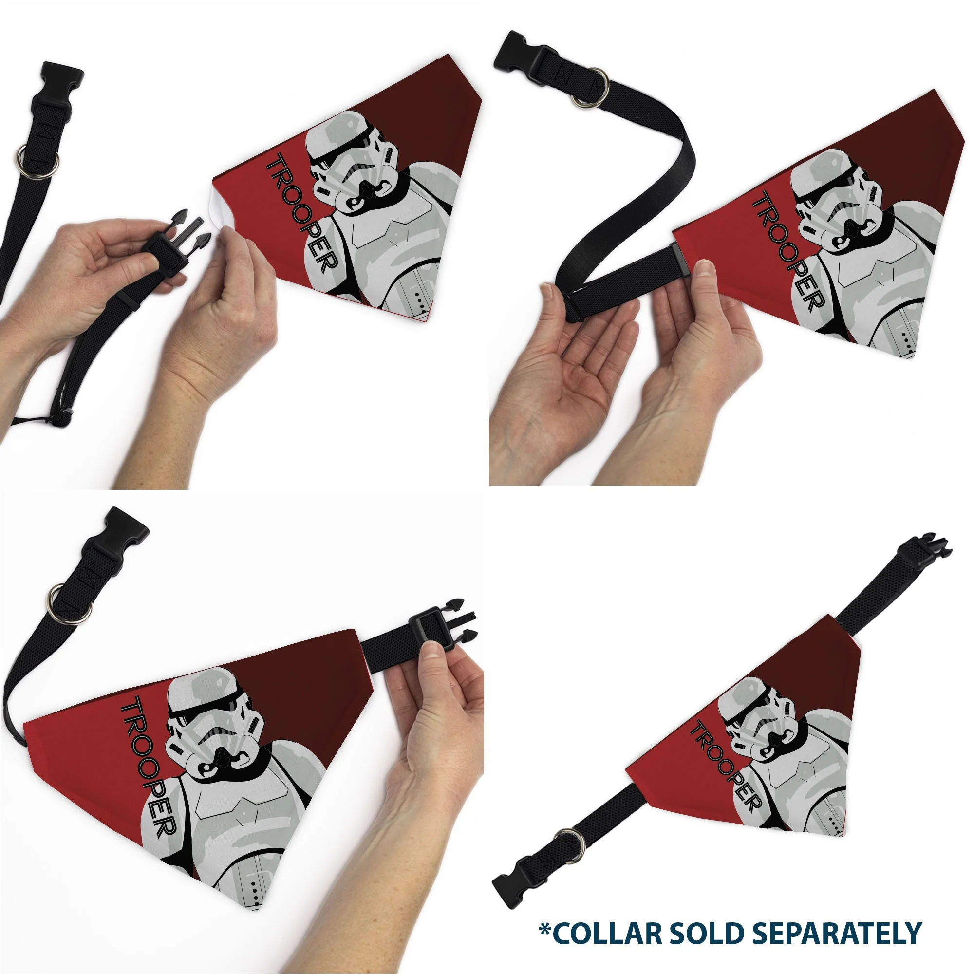 Pet Bandana - Star Wars TROOPER Text and Stormtrooper Pop Art Pose Reds/Black - Image 6