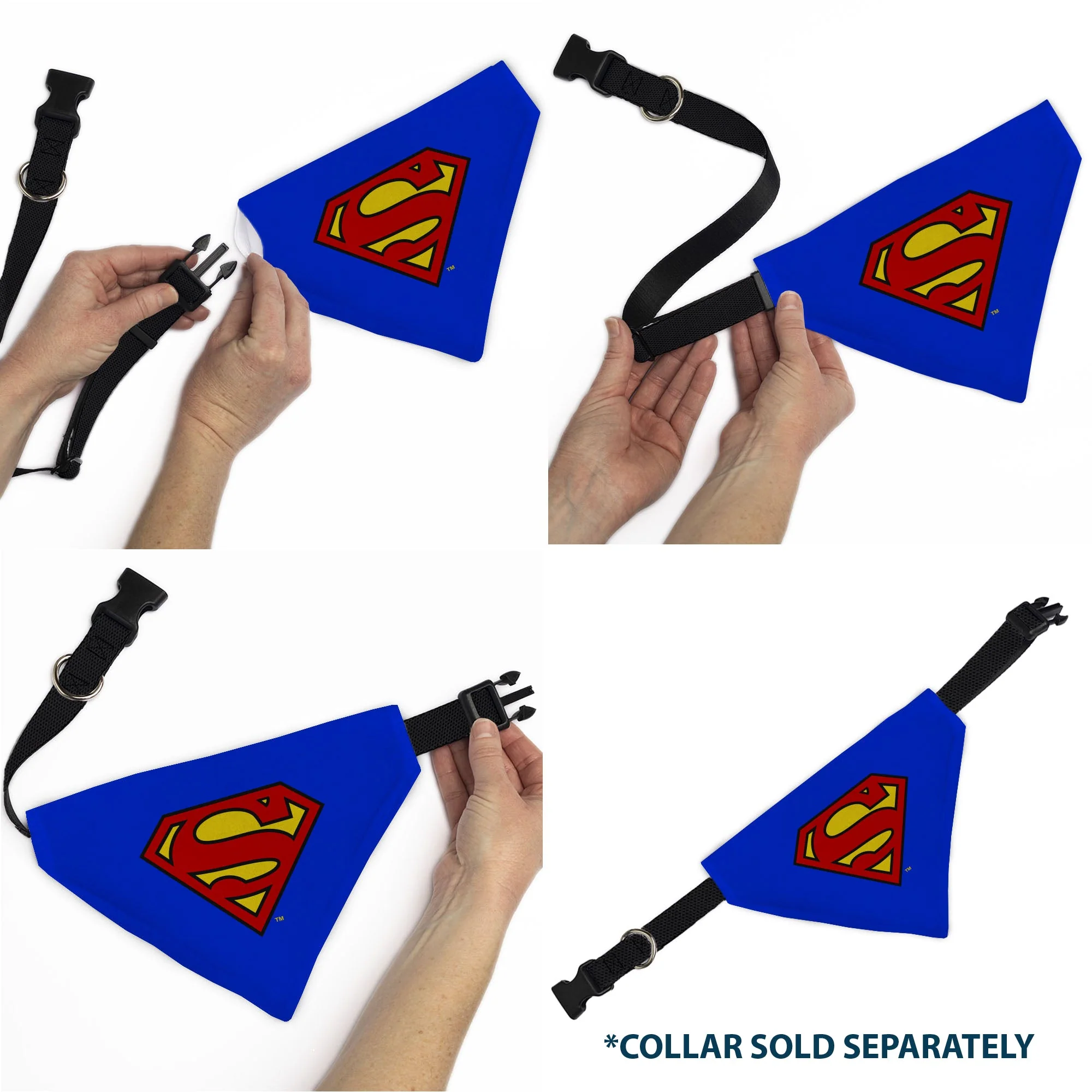 Pet Bandana - Superman Shield Logo Blue/Red/Yellow - Image 6