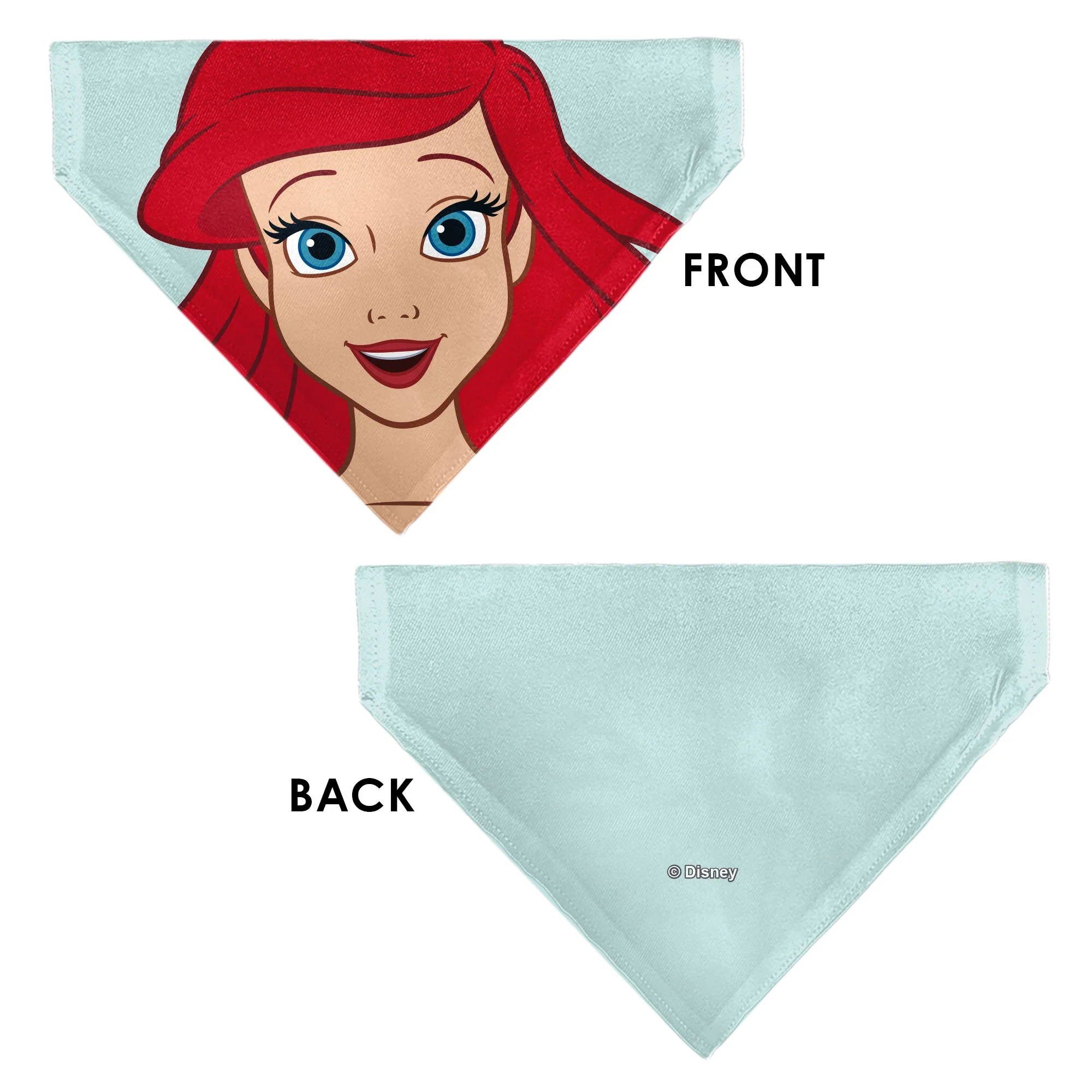 Pet Bandana - The Little Mermaid Ariel Face Close-Up Light Blue - Image 3