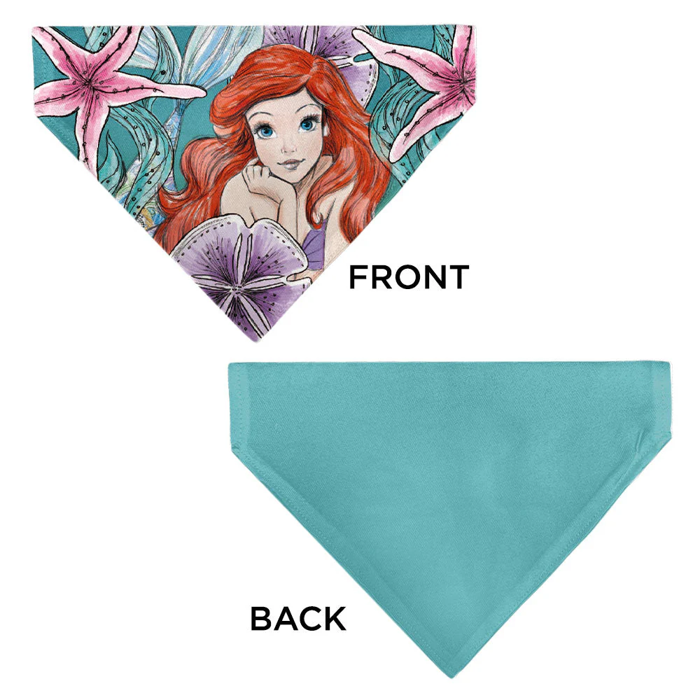 Pet Bandana - The Little Mermaid Ariel Pose and Shells Sketch - Image 3