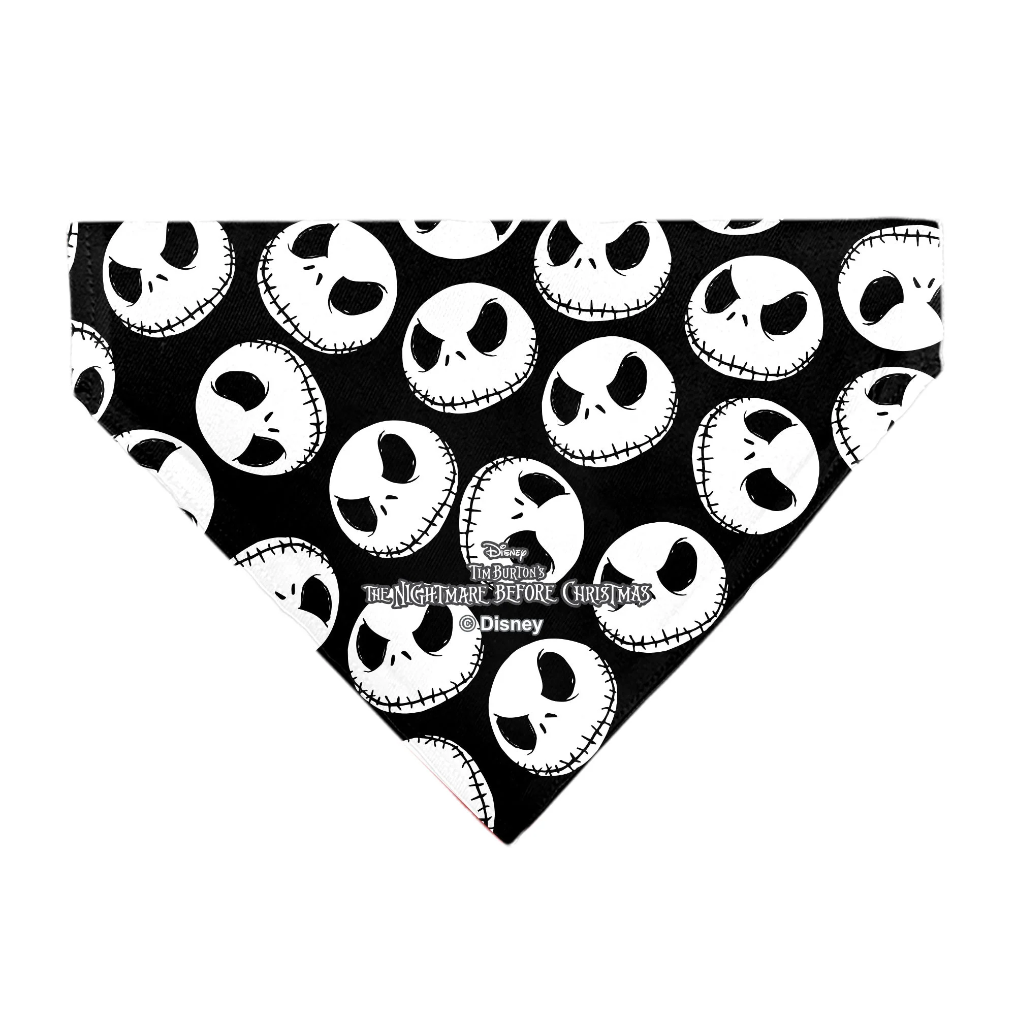 Pet Bandana - The Nightmare Before Christmas Jack Expressions Scattered Black/White - Image 2
