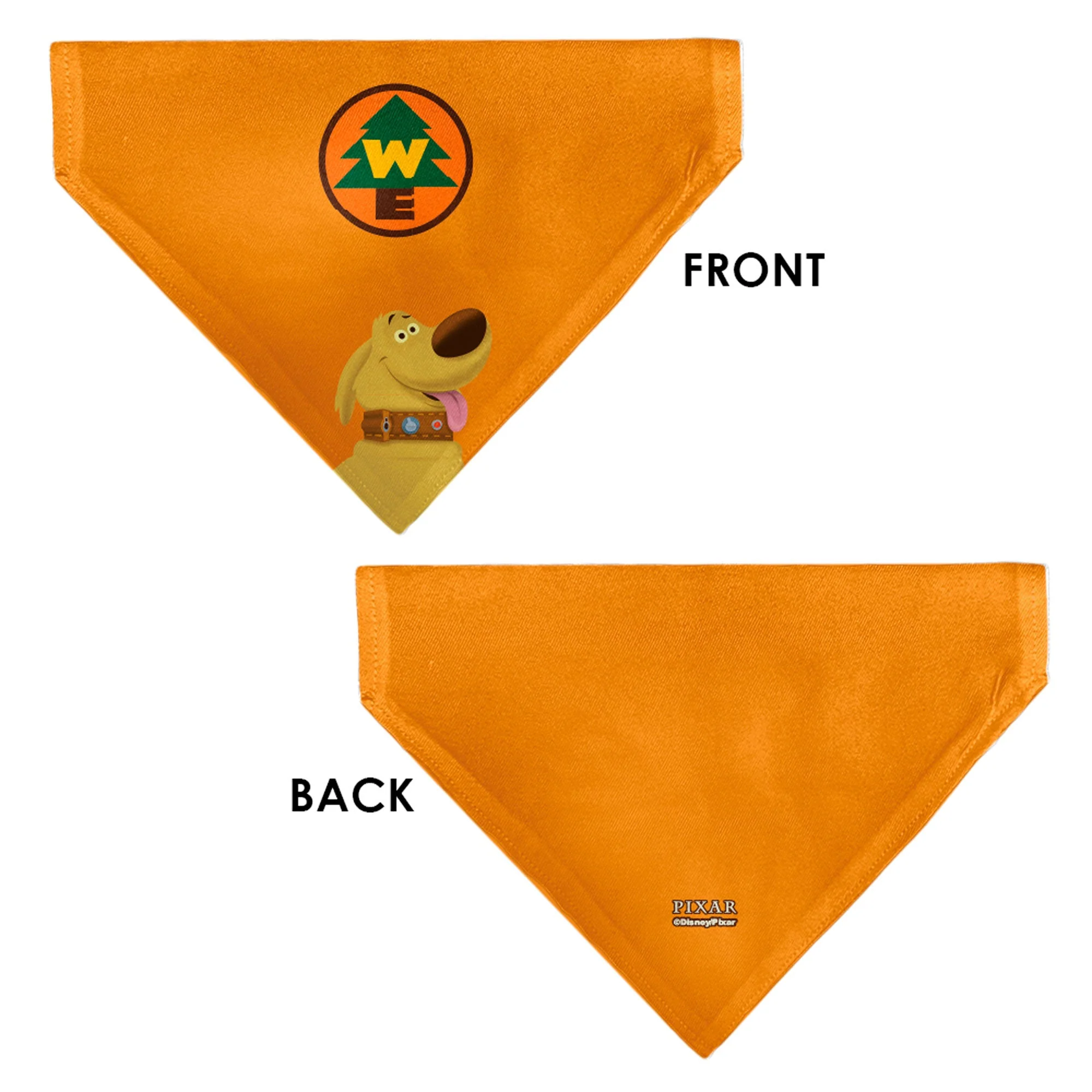 Pet Bandana - Up Dug Pose and Wilderness Explorer Badge Orange - Image 3