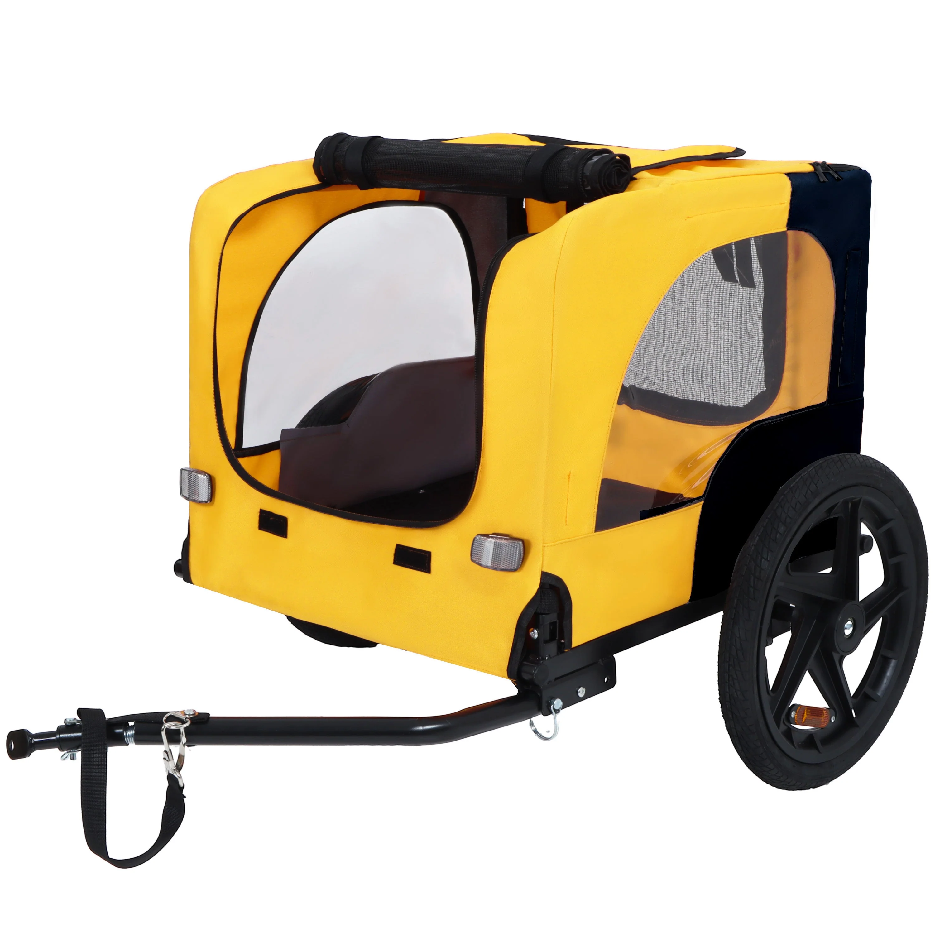 Pet Bike Trailer Dog Cart for Bicycle, Suitable for Small and Medium Pets, Easy Folding Cart Frame, Quick Release Wheel, Non-Slip Floor, Internal Leash - Image 10