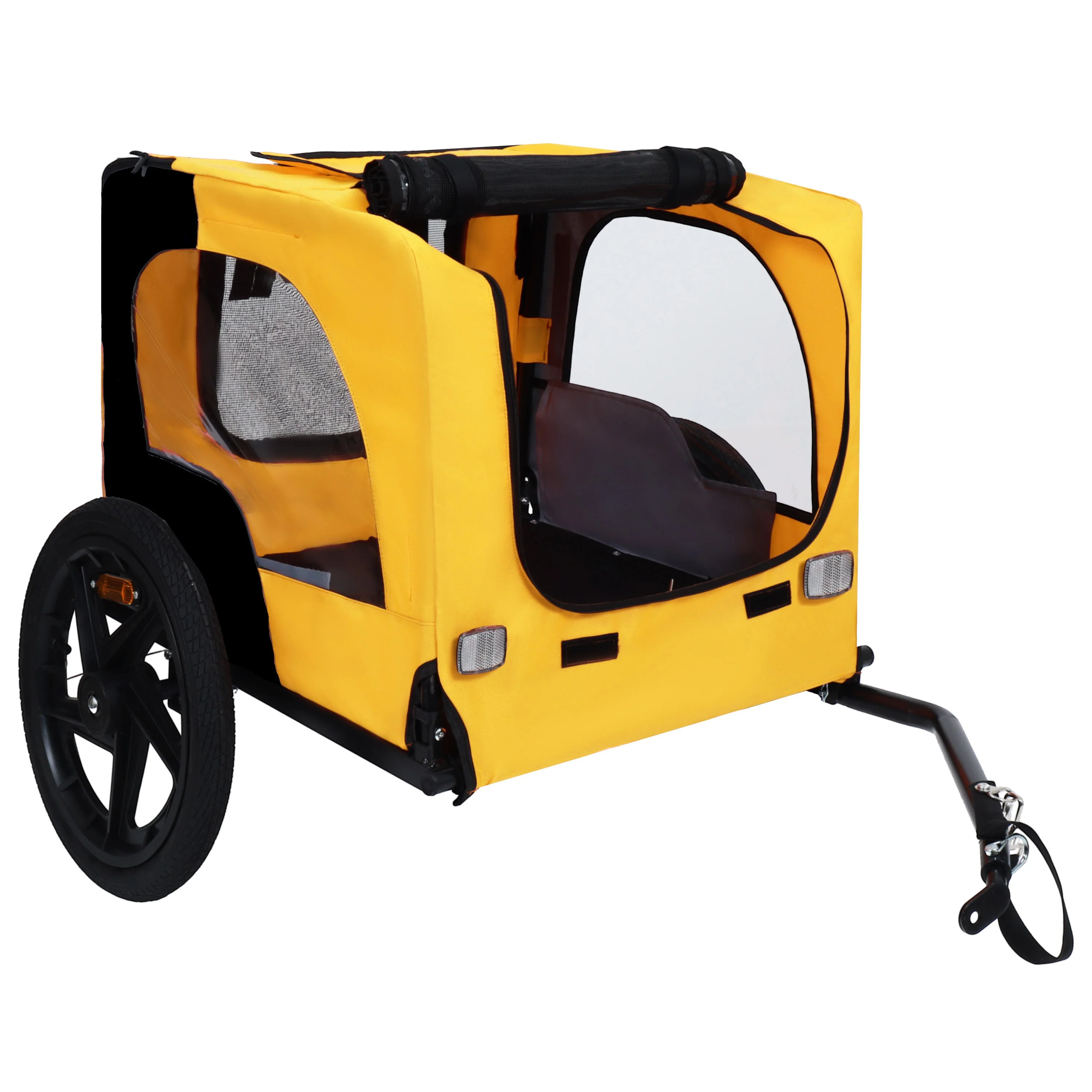 Pet Bike Trailer Dog Cart for Bicycle, Suitable for Small and Medium Pets, Easy Folding Cart Frame, Quick Release Wheel, Non-Slip Floor, Internal Leash - Image 12