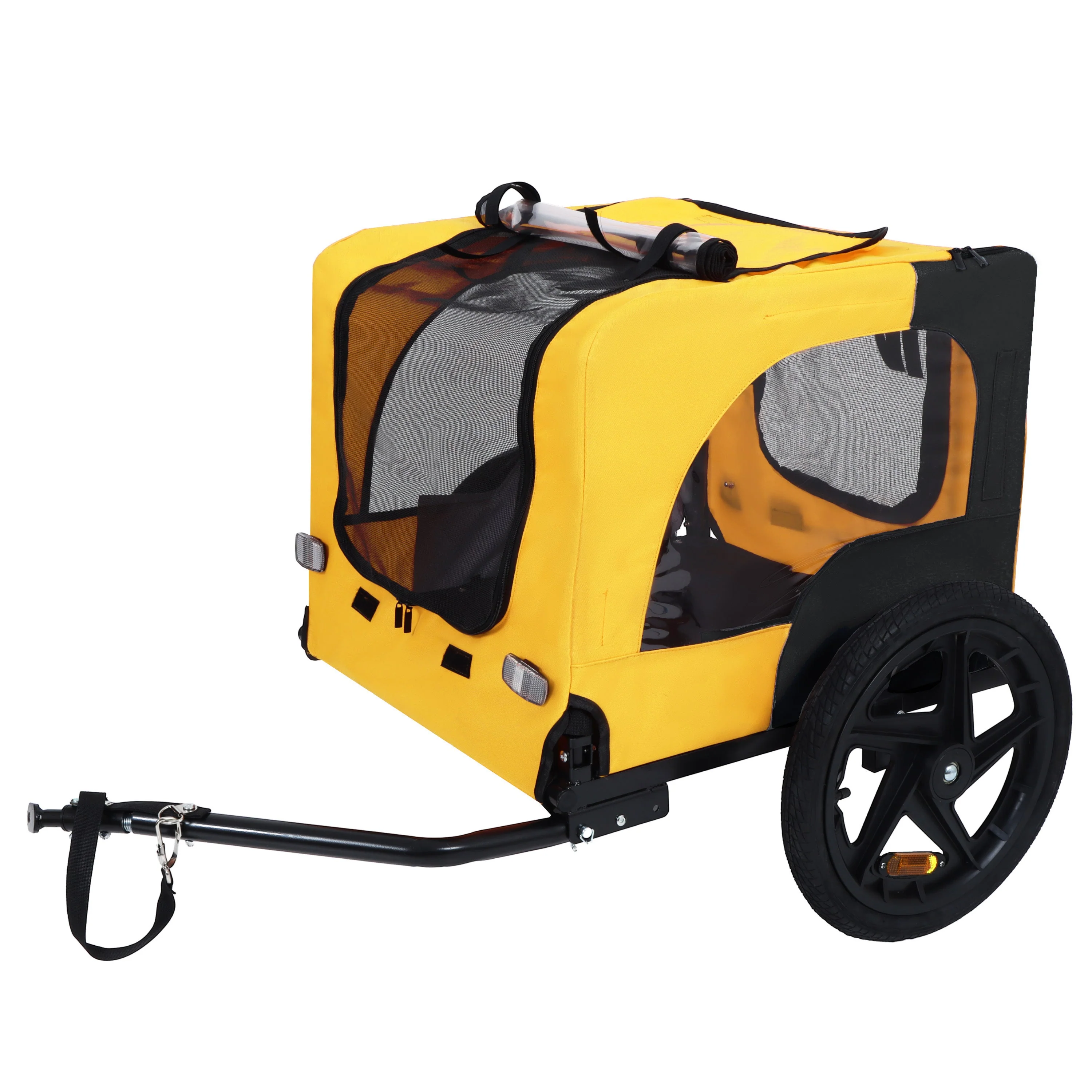 Pet Bike Trailer Dog Cart for Bicycle, Suitable for Small and Medium Pets, Easy Folding Cart Frame, Quick Release Wheel, Non-Slip Floor, Internal Leash - Image 8