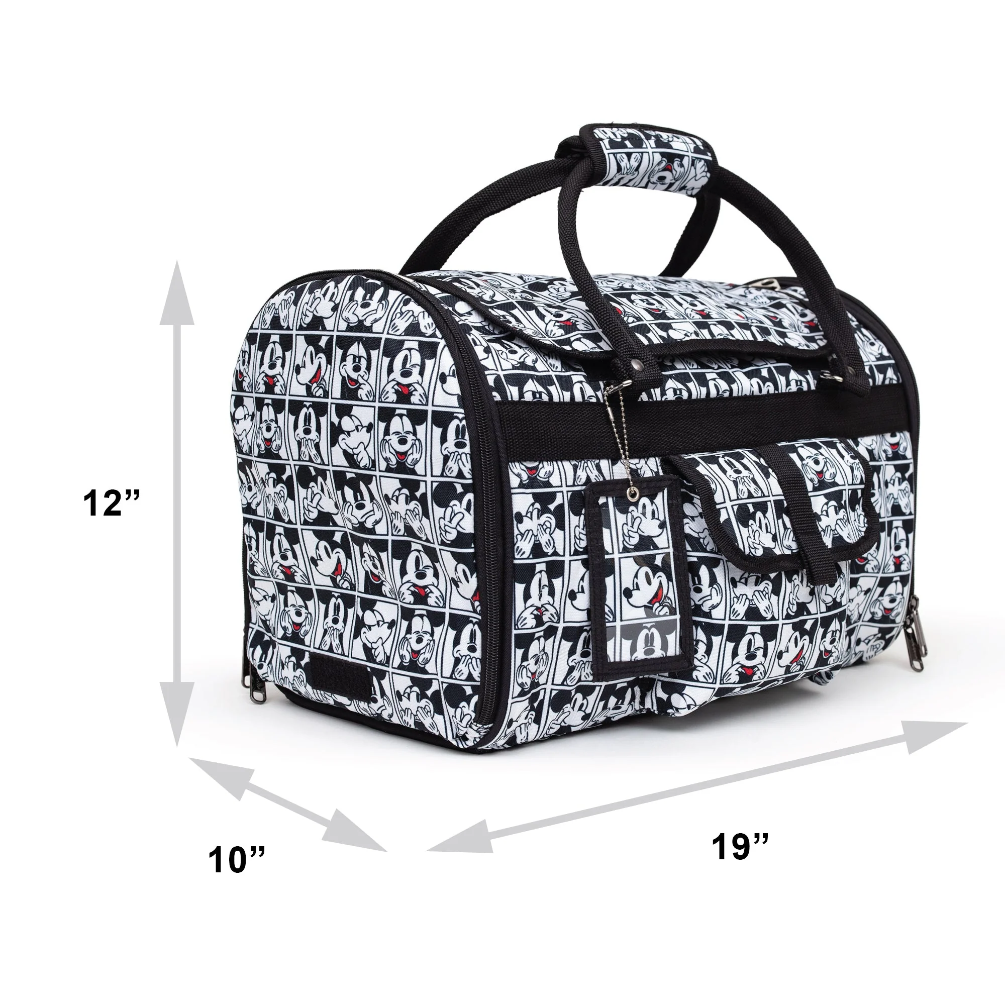 Pet Carrier - Mickey Mouse Expression Blocks White/Black/Red - Image 9