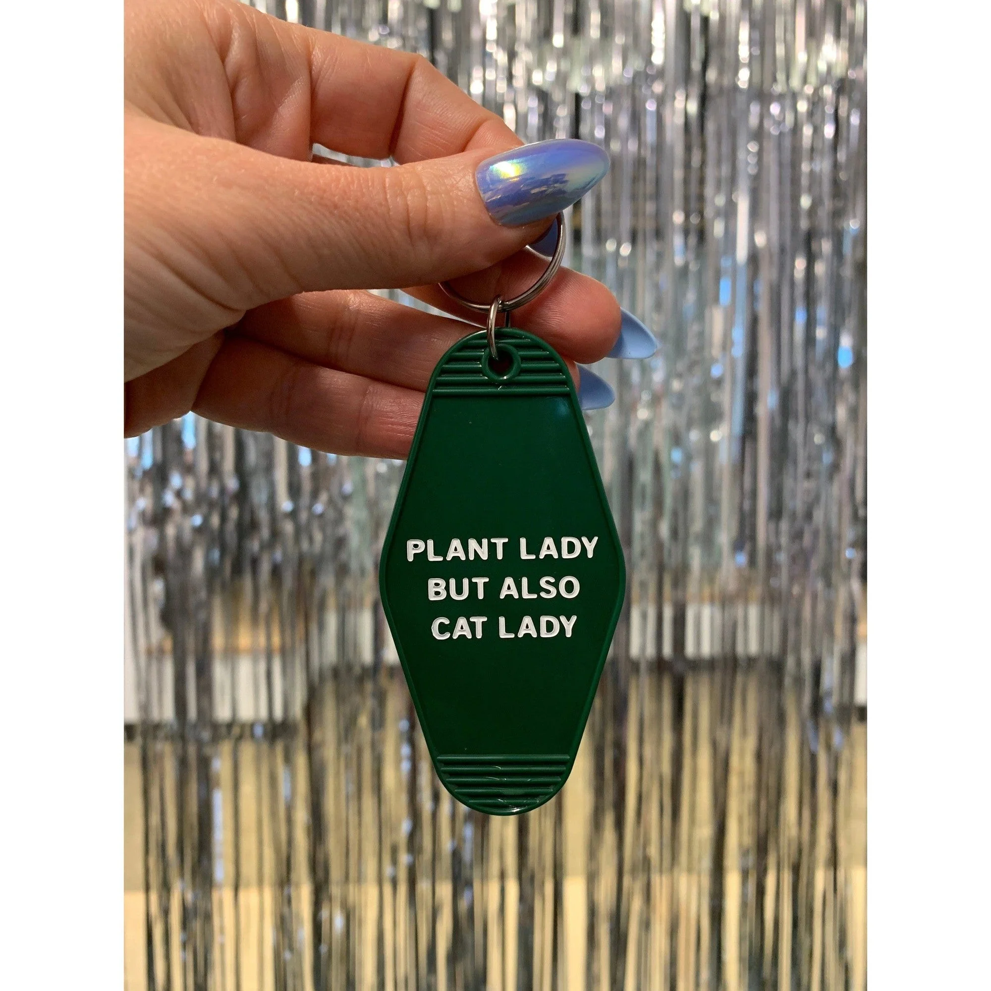 Plant Lady But Also Cat Lady Motel Style Keychain | GB x Catnip Crazed - Image 4